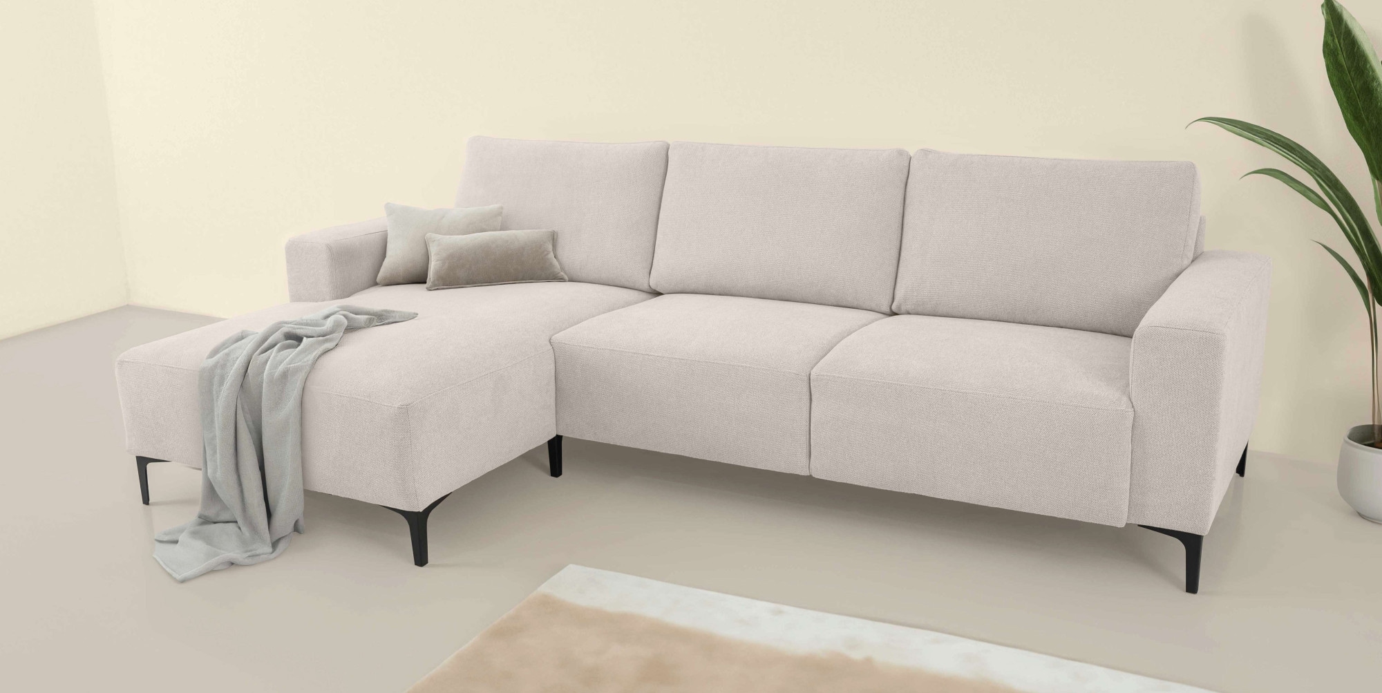 Home affaire Ecksofa "Tournon", L-Form, Breite 262 cm, Webstoff, Chenille günstig online kaufen