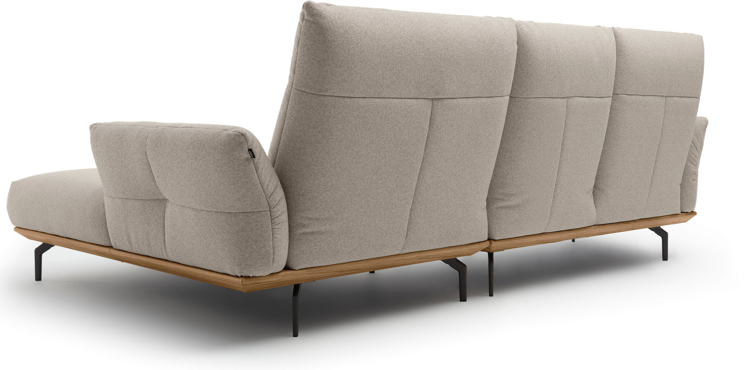 Creation BY ROLF BENZ Ecksofa »CR.460«, Sockel in Nussbaum, Winkelfüße in Umbragrau, Breite 298 cm