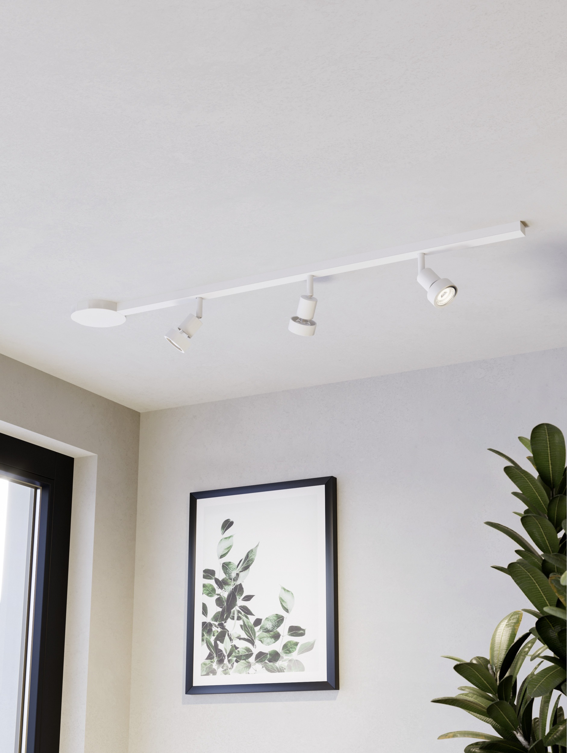 EGLO LED Deckenleuchte »EASYT SET 3 SPOTS System - Alu, Kunststoff - GU10 - 3X10W - IP20« GU10 1 Stk. Schienensystem, Deckenleuchte Schienenleiste, L102 x B5,5 x H14 cm