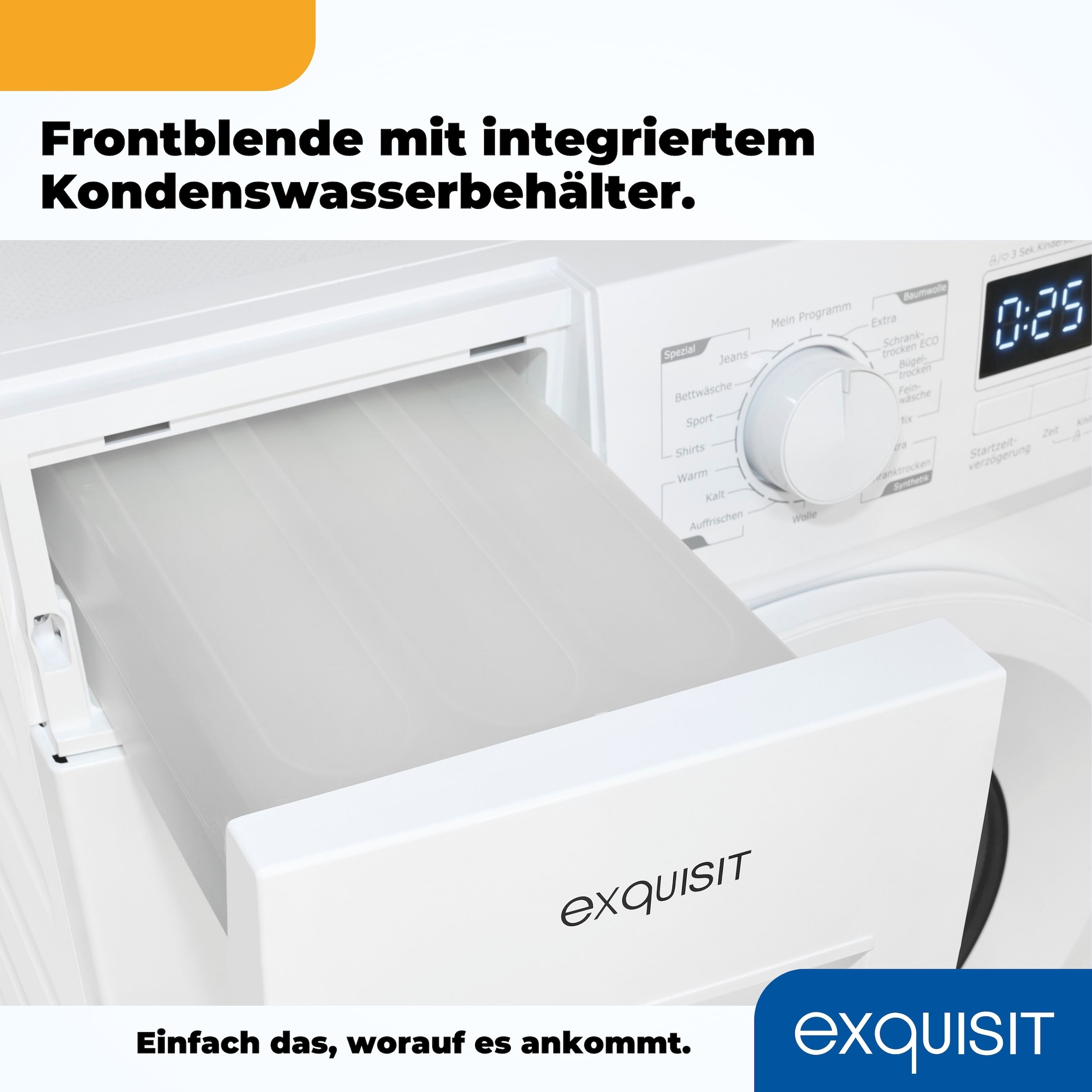 exquisit Wärmepumpentrockner »TWP1001-030D weiss«, 10 kg Füllmenge, 16 Programme, Startzeitvorwahl, Kindersicherung