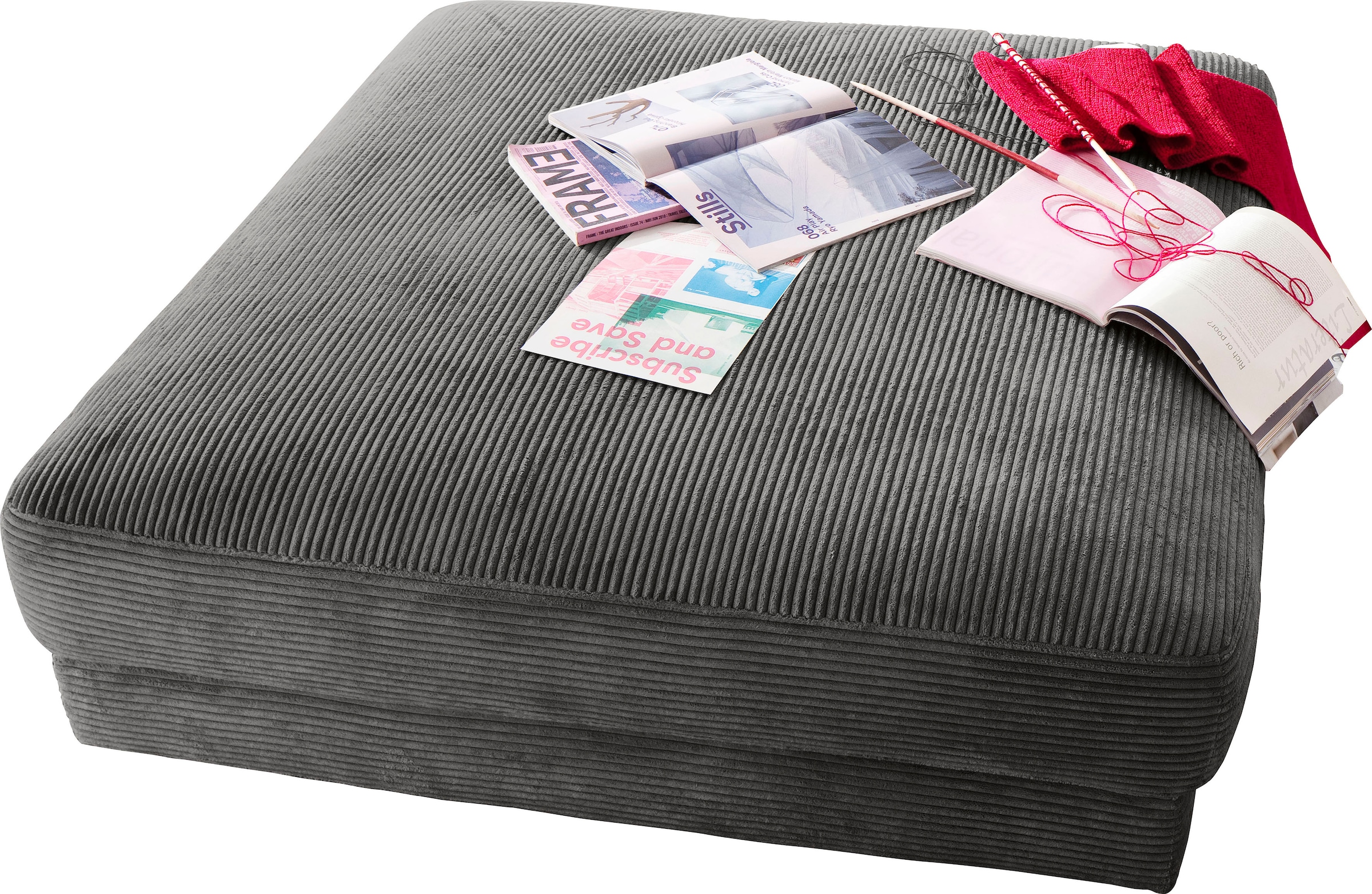 Home affaire Hocker "Enisa" passend zum "Enisa"-Sofa, Bezug in Cord günstig online kaufen
