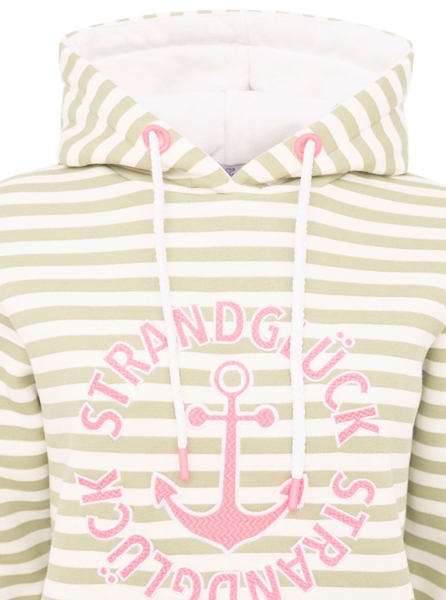 Zwillingsherz Kapuzensweatshirt »"Streifen Strandglück"«, gestreift, mit Strandglück Stickerer und Anker