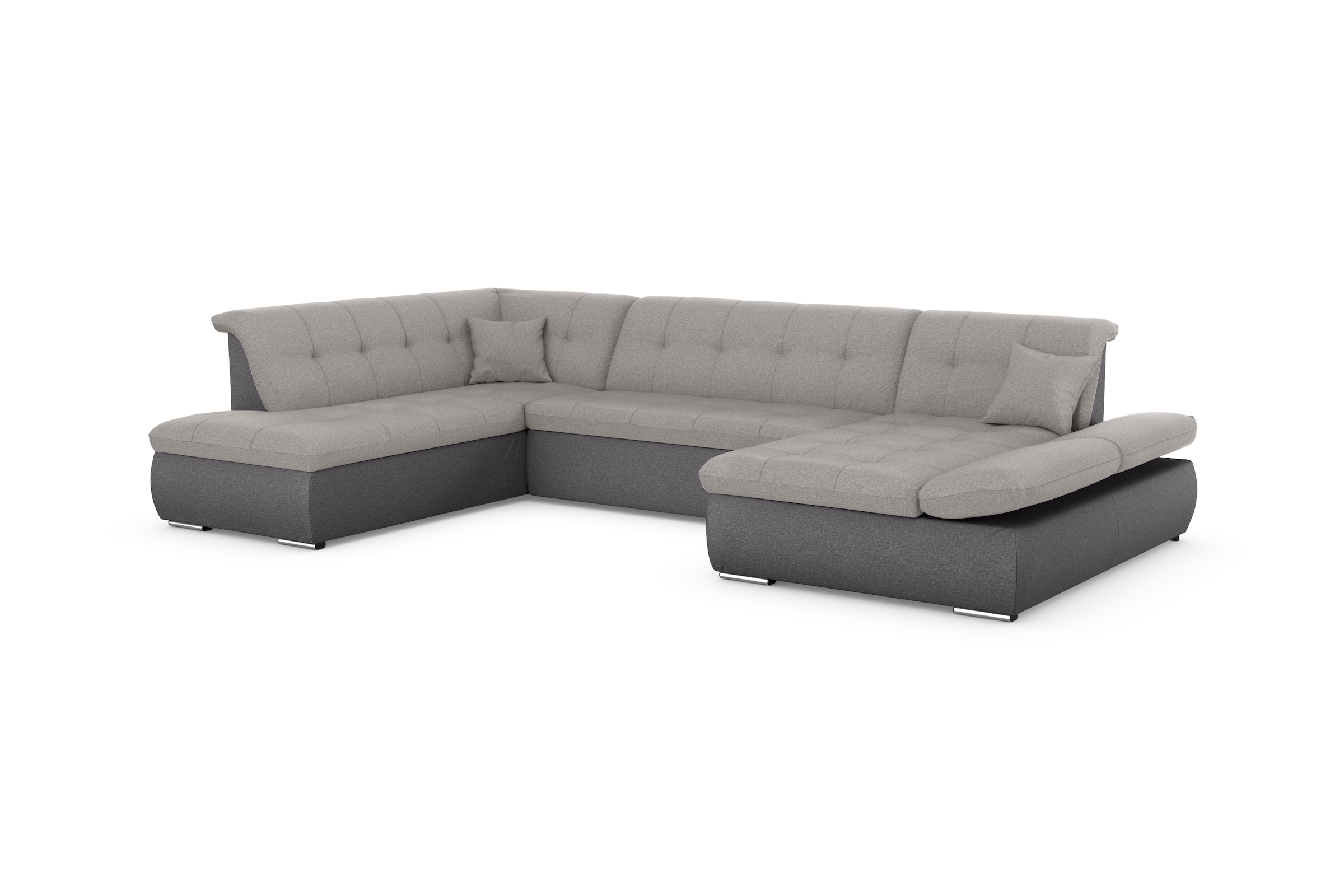 DOMO collection Wohnlandschaft »Moric U-Form auch in Cord«, im XXL-Format, wahlweise mit Bettfunktion und Armlehnenverstellung