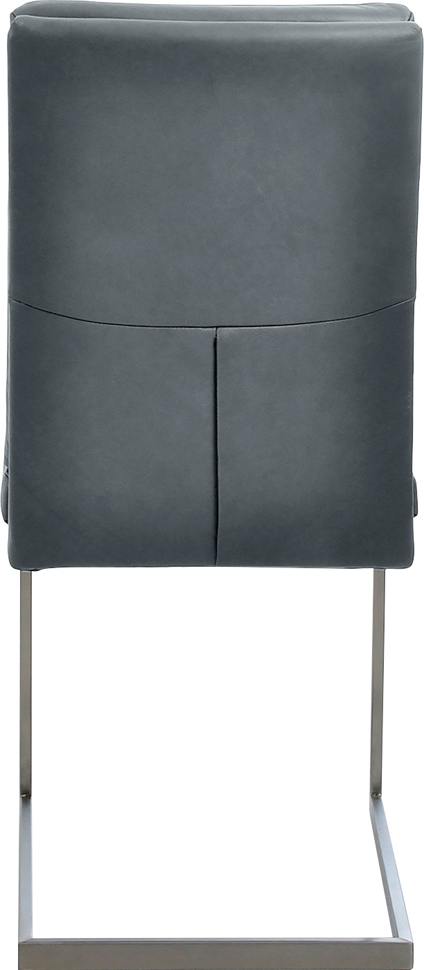 K+W Komfort & Wohnen Freischwinger, Leder CLOUD, stabiles Hochkantrohr, Untergestell in Edelstahloptik oder schwarz