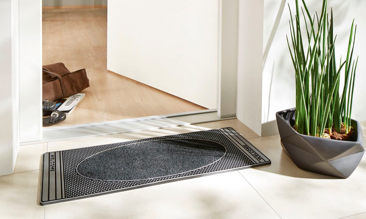 Home2Fashion Fußmatte »CenterClean«, rechteckig, 8 mm Höhe, schmale Schmutzfangmatte, strapazierfähig, In- und Outdoor geeignet