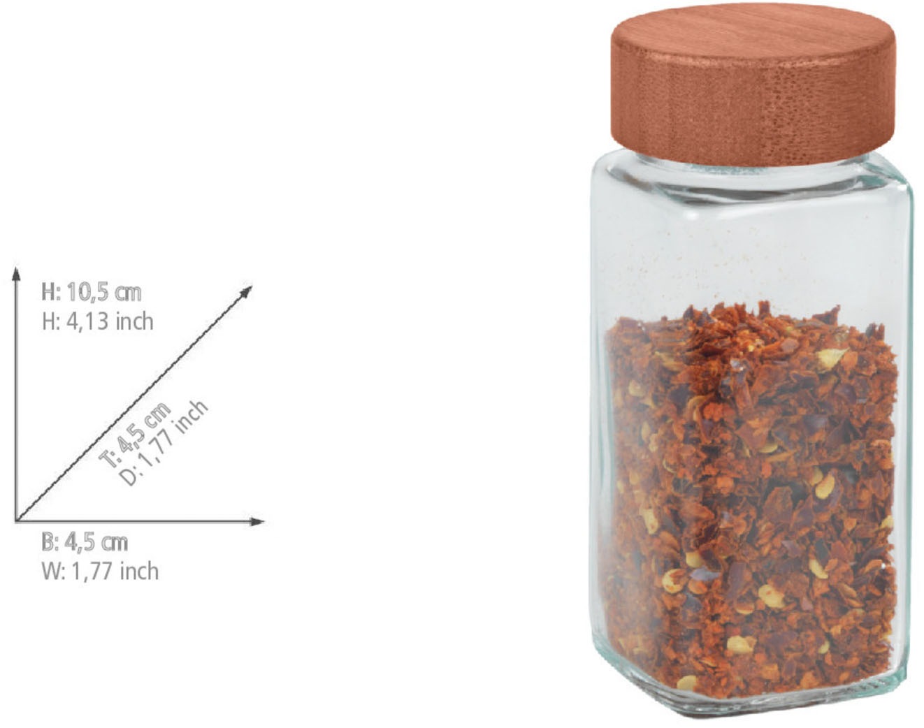 WENKO Gewürzstreuer »Modell Anni« FSC-zertifizierter Bambusdeckel
