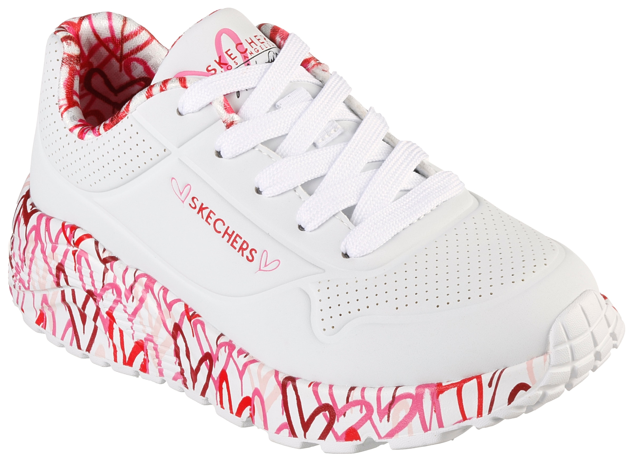 Skechers Sneaker "UNO LITE-LOVELY LUV", Plateausneaker, Chunky Sneaker, Schnürschuh mit bedruckter Sohle