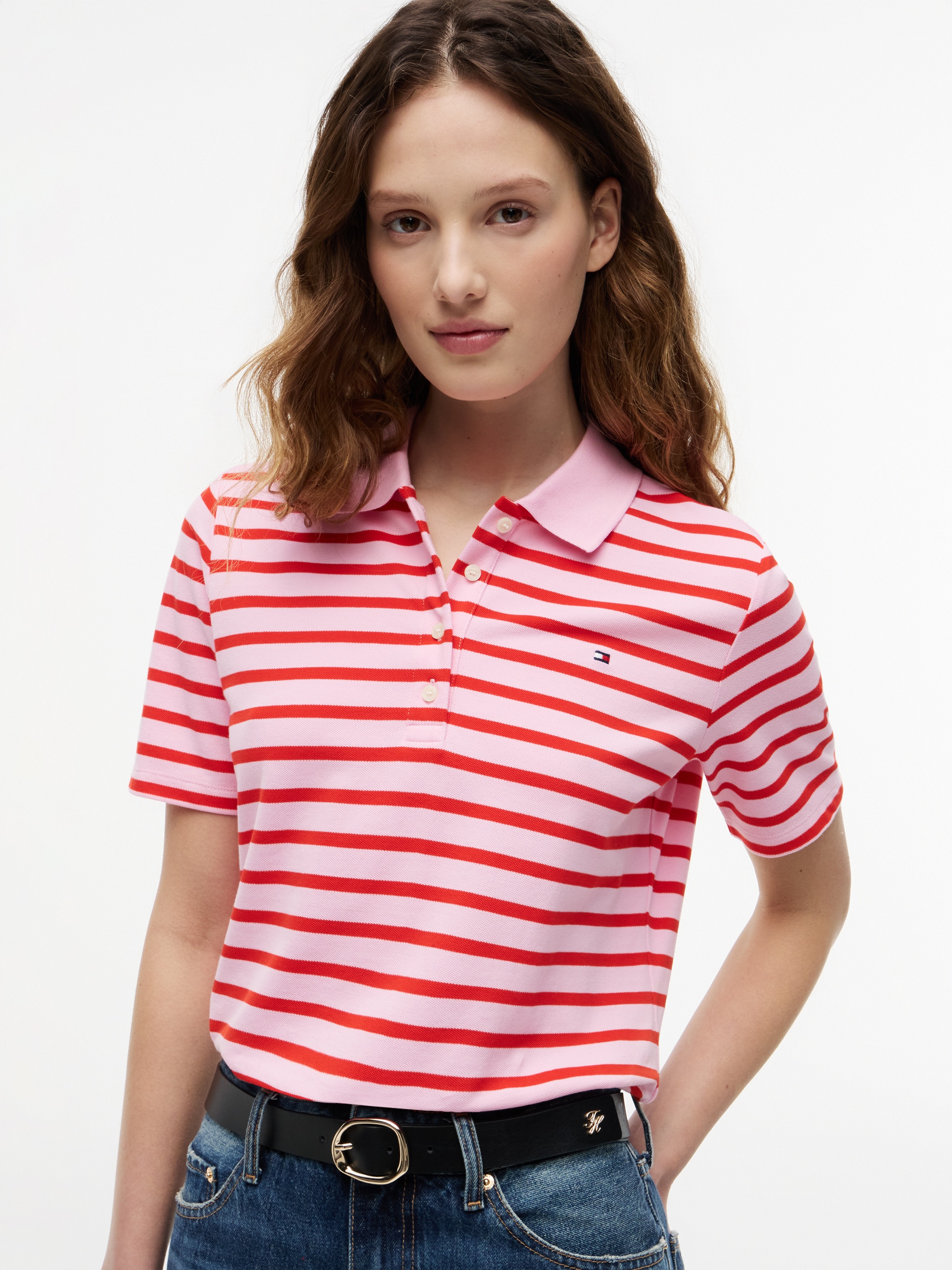 Tommy Hilfiger Poloshirt "1985 REG PIQUE POLO" mit Logo-Stickerei, Seitensc günstig online kaufen
