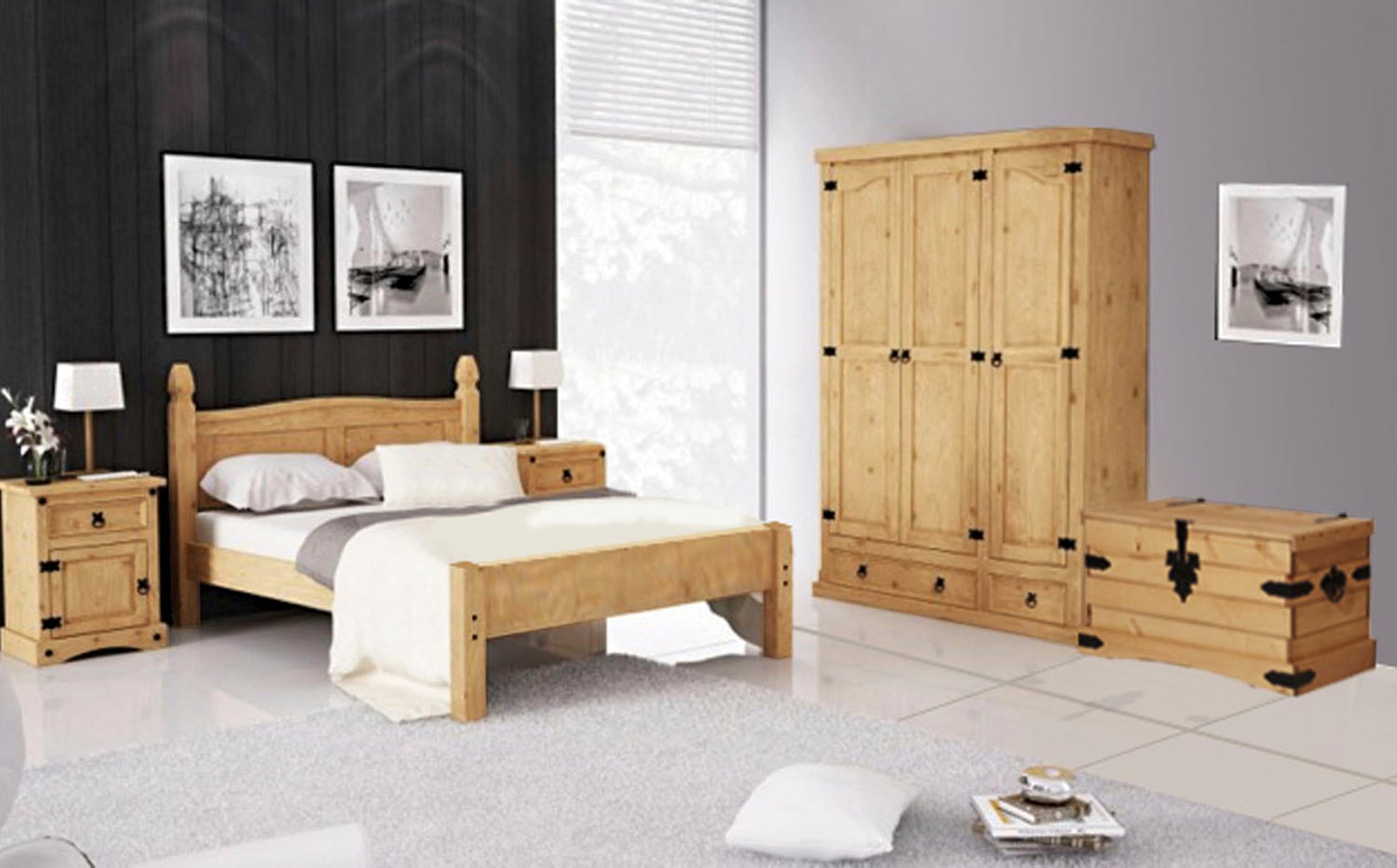 Home affaire Kleiderschrank 1 Stk. tlg. Holzoberfläche honigfarbend gewachs günstig online kaufen