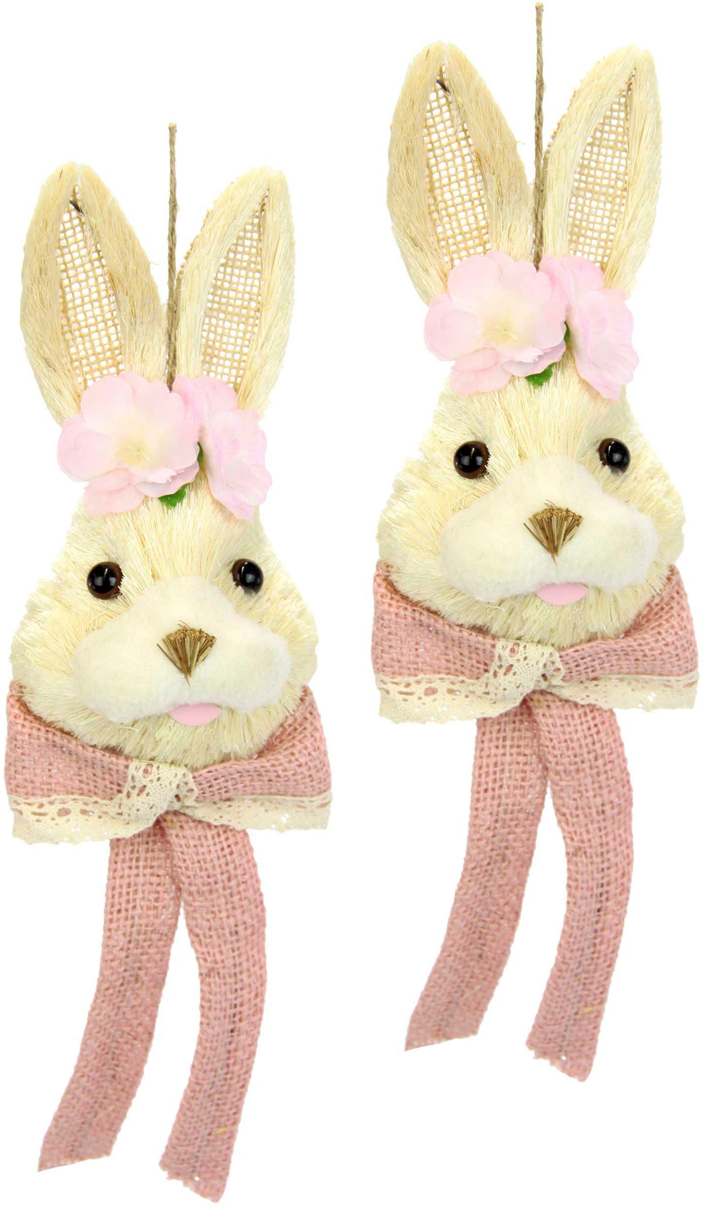 I.GE.A. Osterhase "Bast-Hasenkopf mit Blume und Schleife, Frühlingsdeko", O günstig online kaufen