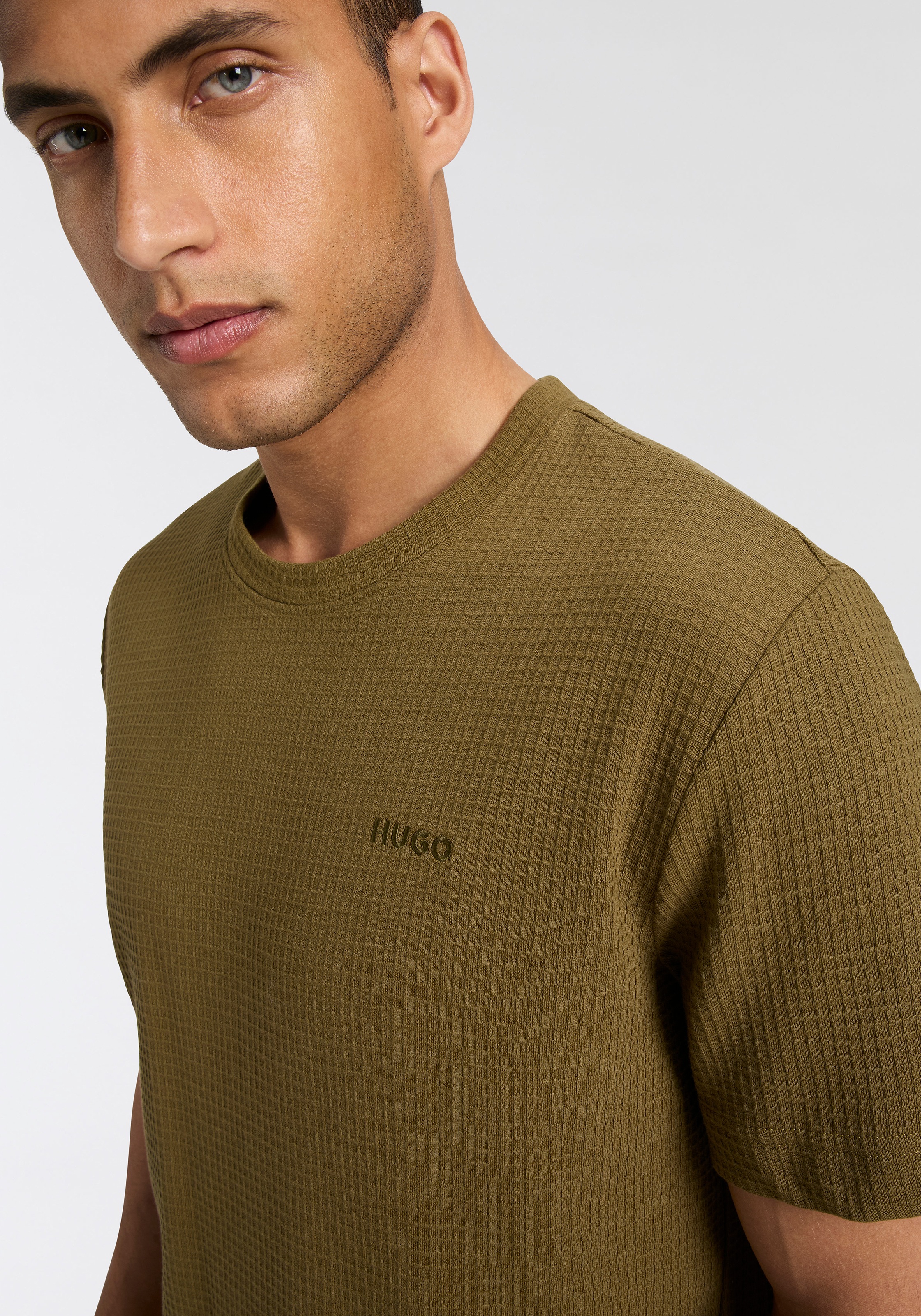 HUGO Underwear T-Shirt »,Austin T-Shirt«, Waffelstruktur und Logo-Stickerei