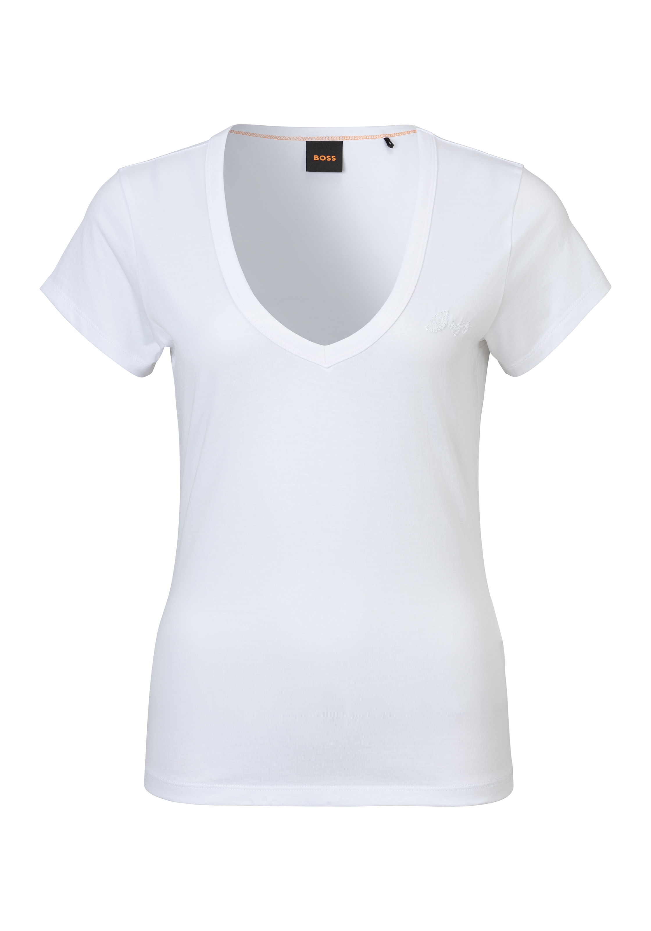 BOSS ORANGE V-Shirt "Eslane Premium Damenmode", mit Logoschriftzug günstig online kaufen