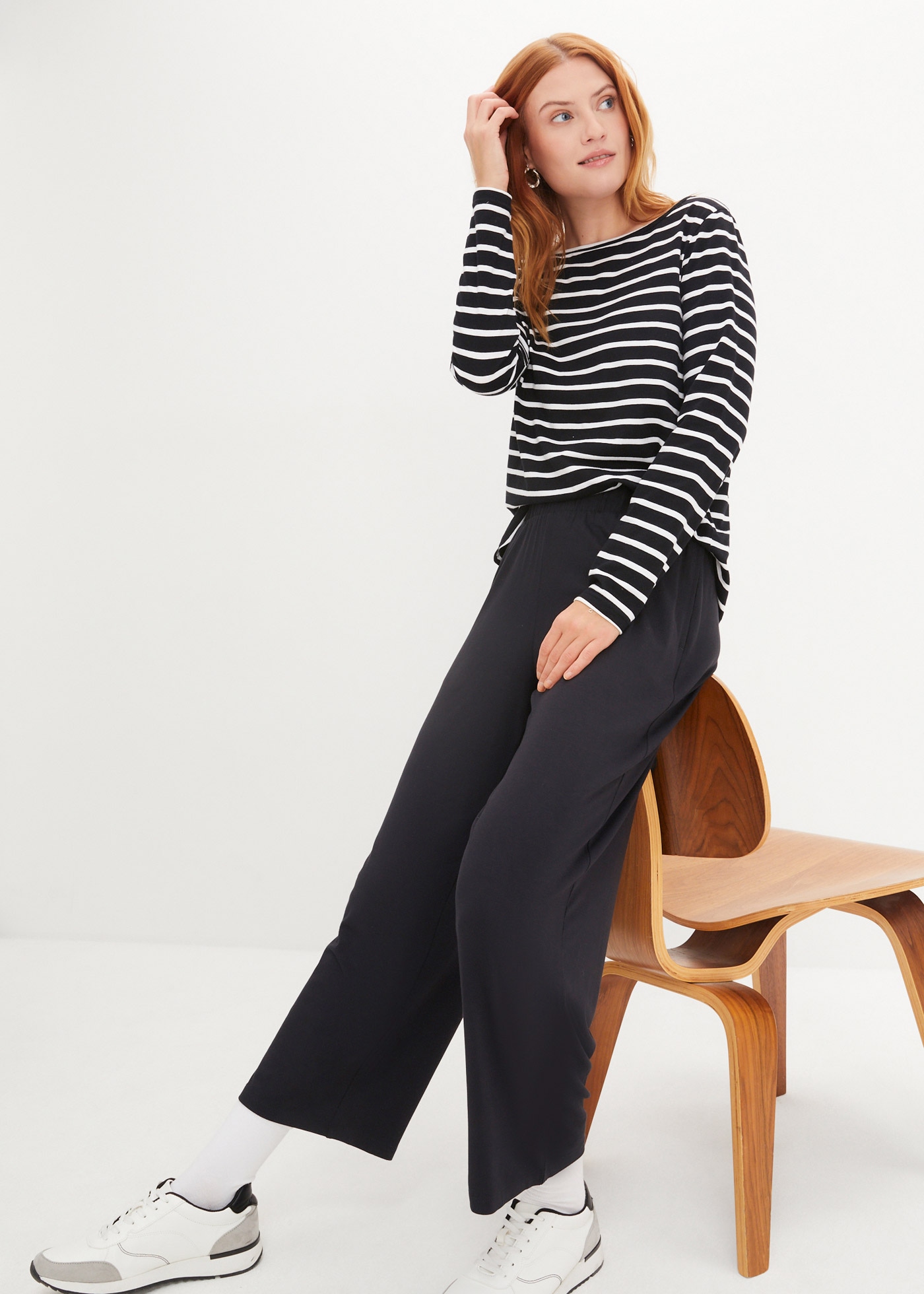 bonprix Jerseyhose »7/8- Shirthose, High-Waist, 2er-Pack«  aus Viskose und Elasthan, mit seitlichen Taschen, lockere Passform