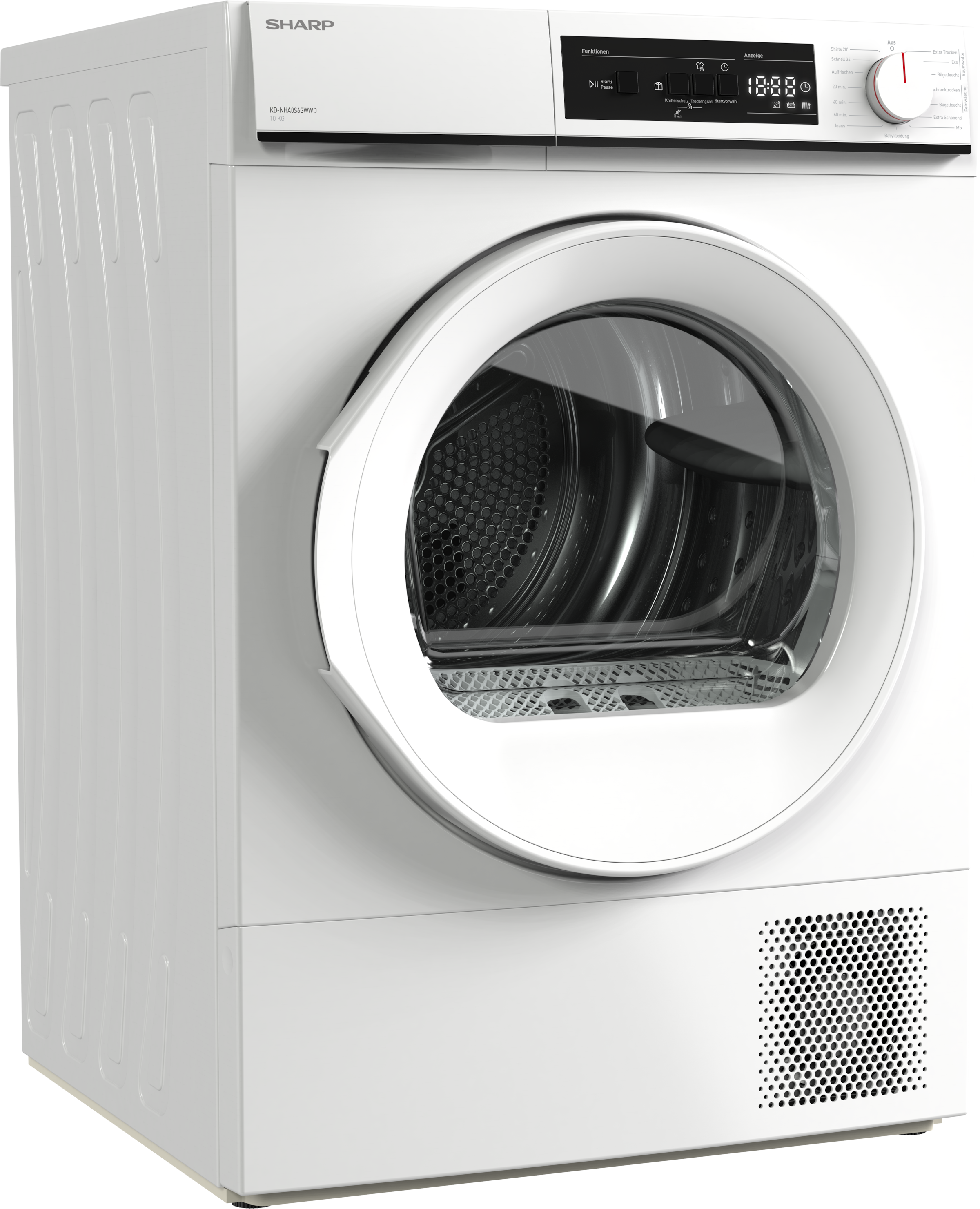 Sharp Wärmepumpentrockner "KD-NHA0S6GWWD-DE" 10kg / EEK D / 3 Tasten / Glas günstig online kaufen