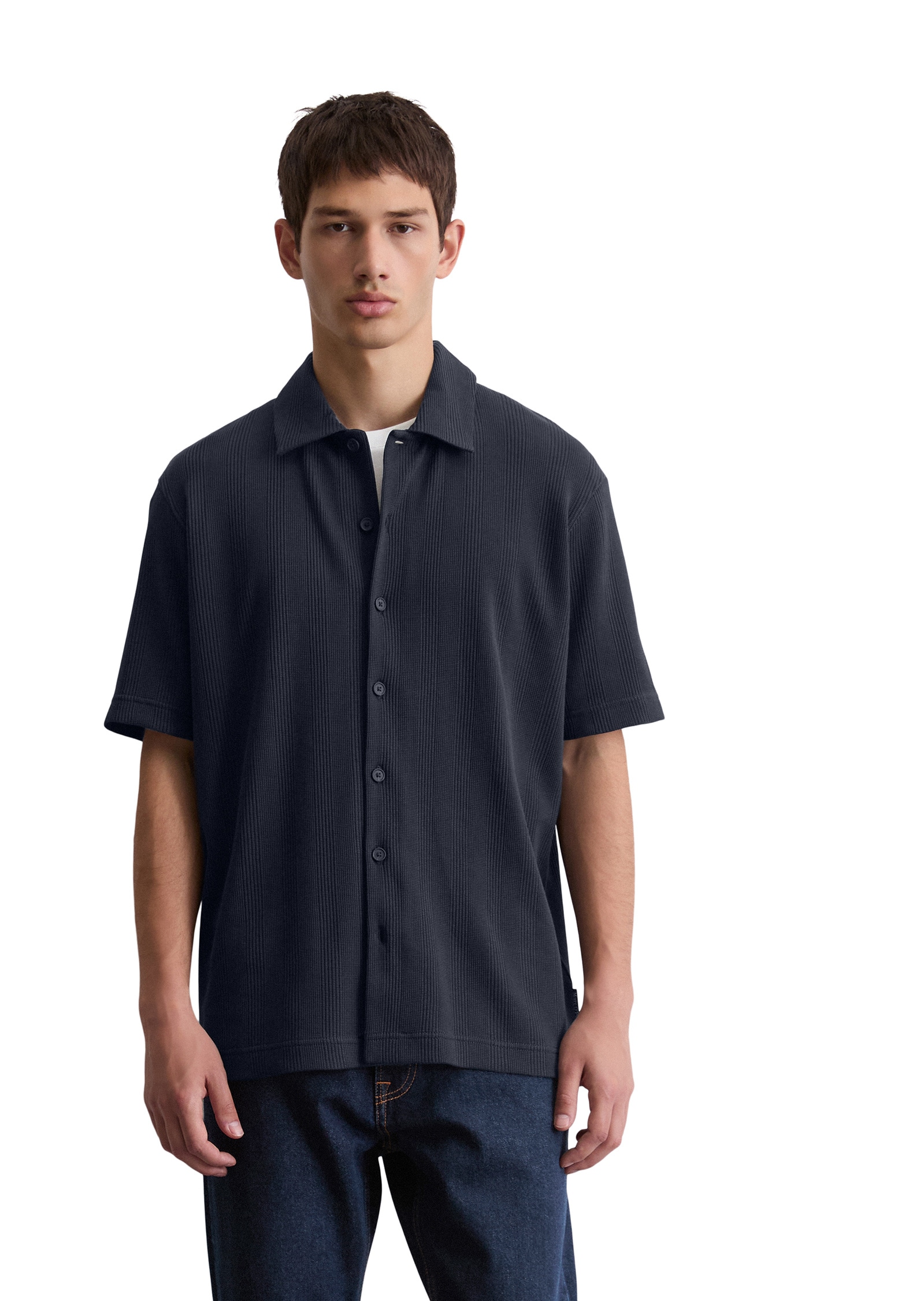 Marc OPolo Poloshirt "mit elastischer Rippstruktur" günstig online kaufen