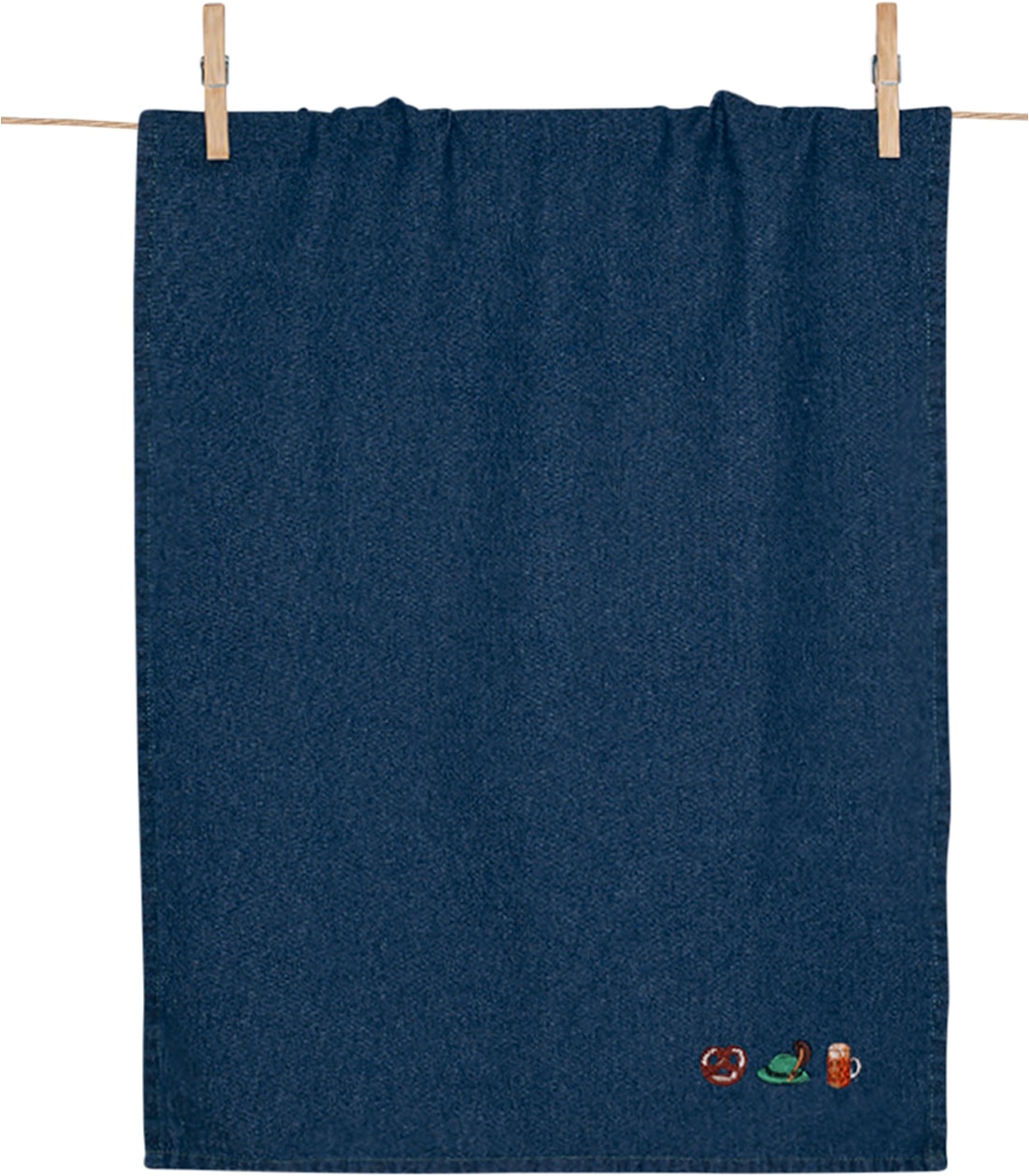 PAD Geschirrtuch "SPIRIT" Angesagter Denim-Look, markante PAD-typische Stickerei