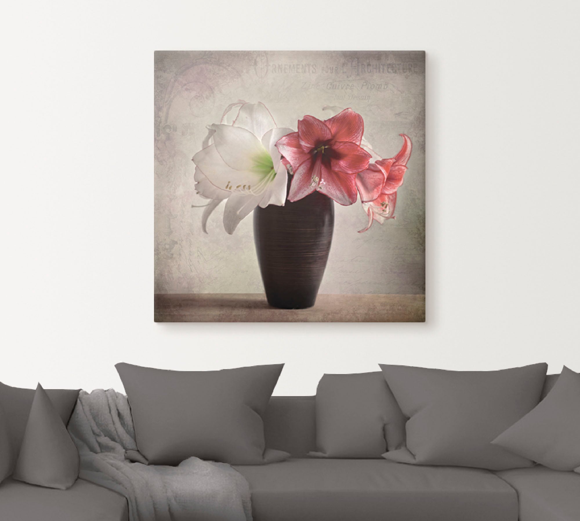 Artland Wandbild »Amaryllis Vintage I«, Blumen, (1 St.), als Alubild,  Leinwandbild, Wandaufkleber oder Poster in versch. Größen bestellen | BAUR