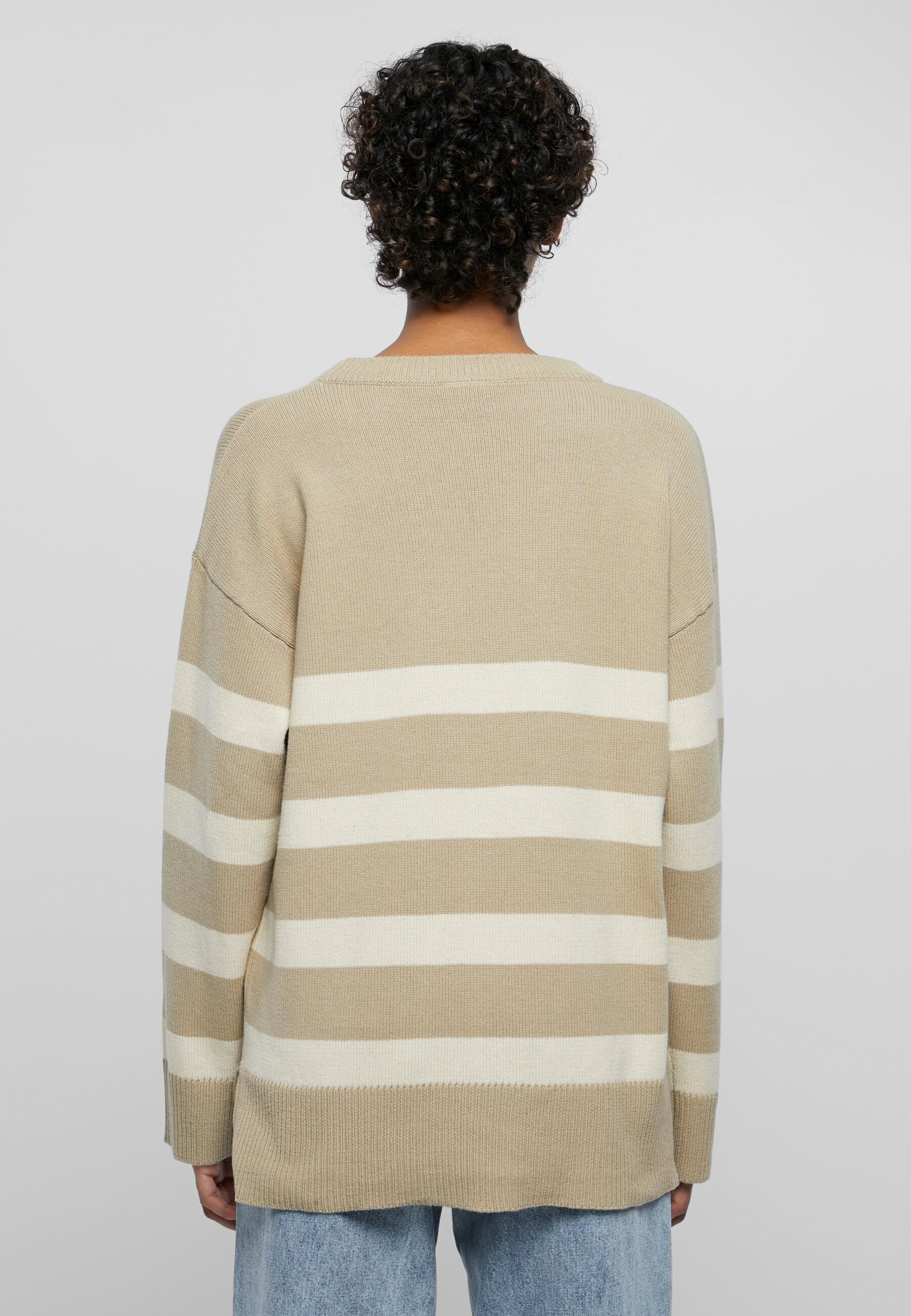 URBAN CLASSICS Rundhalspullover »Urban Classics Damen Ladies Striped Knit Crew Sweater«, (1 tlg.)