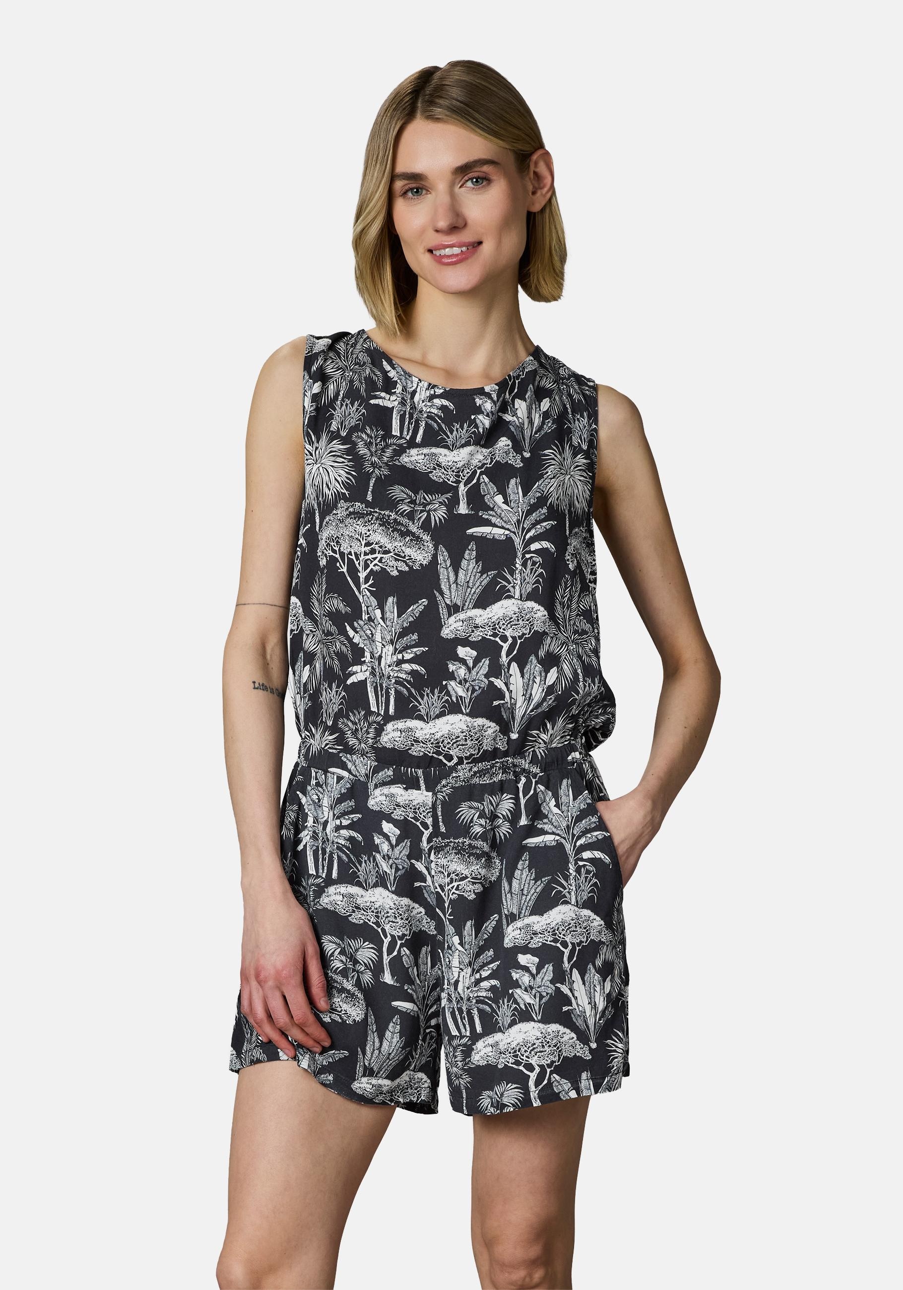 Ragwear Jumpsuit "Zella" schicker, kurzer Damen Overall mit floralem Print