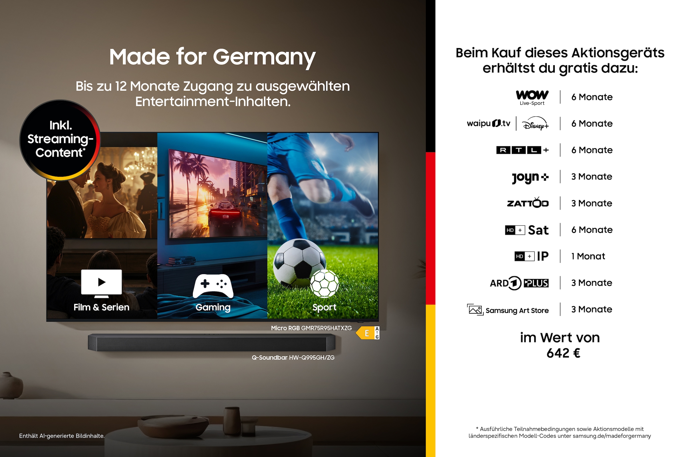 Samsung LCD-LED Fernseher »GMR85R85HAU« 214 cm/85 ″ Smart-TV Micro RGB, 100% BT.2020 Farbraum, Motion Xcelerator 144Hz, Dolby Atmos