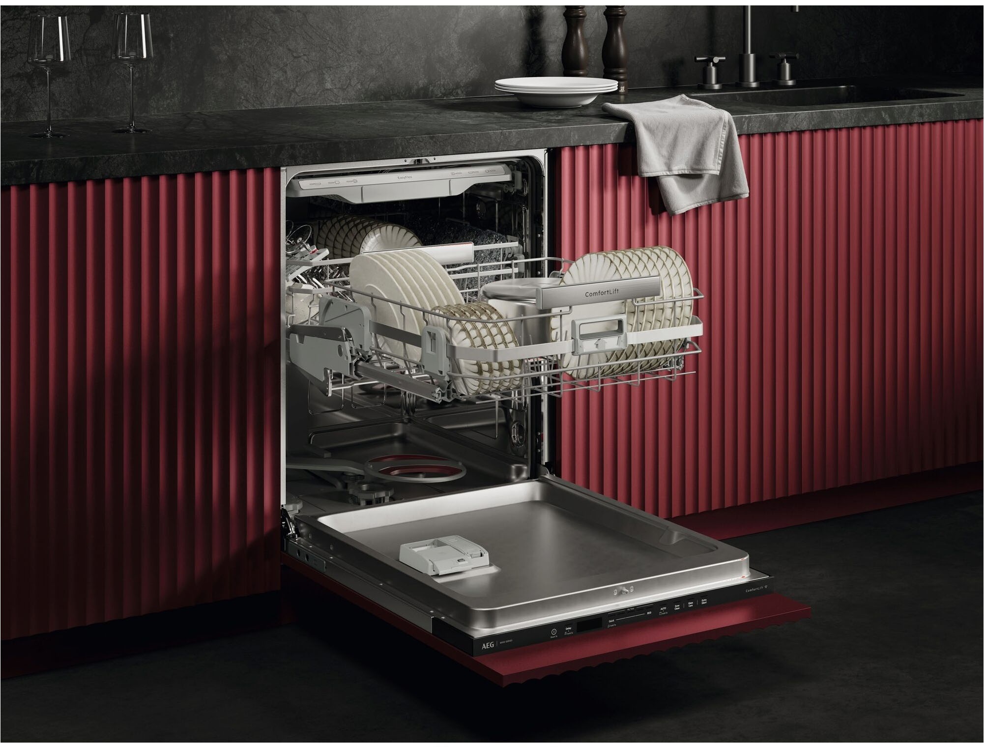 AEG vollintegrierbarer Geschirrspüler 8000 »GI8200B4SC« ComfortLift® Unterkorb: Be- und Entlade deine Spülmaschine ohne Bücken