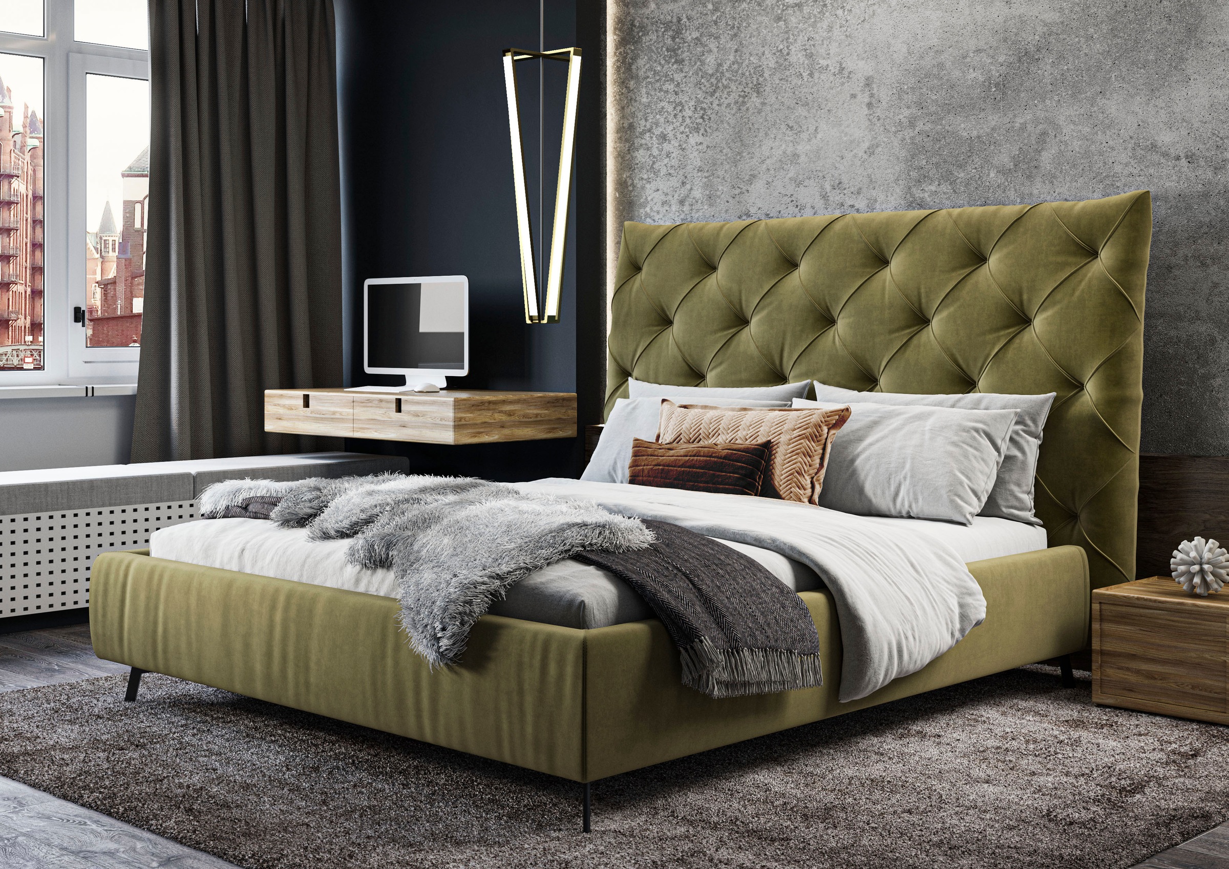 Home affaire Polsterbett "Maxime, in 4 Breiten bis 200cm, auch in Leder" Ko günstig online kaufen