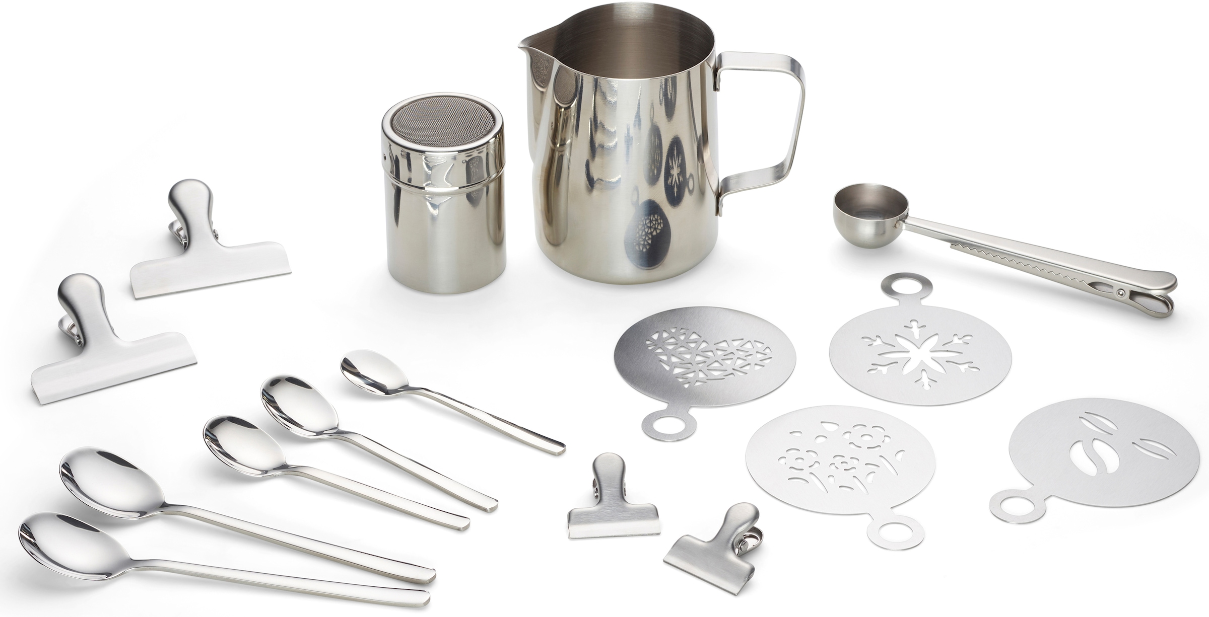 ECHTWERK Barista-Set, (Set, 23 tlg.), Kaffeezubehör-Set, ideal für Cappuccino oder Latte Macchiato, 23-tlg.