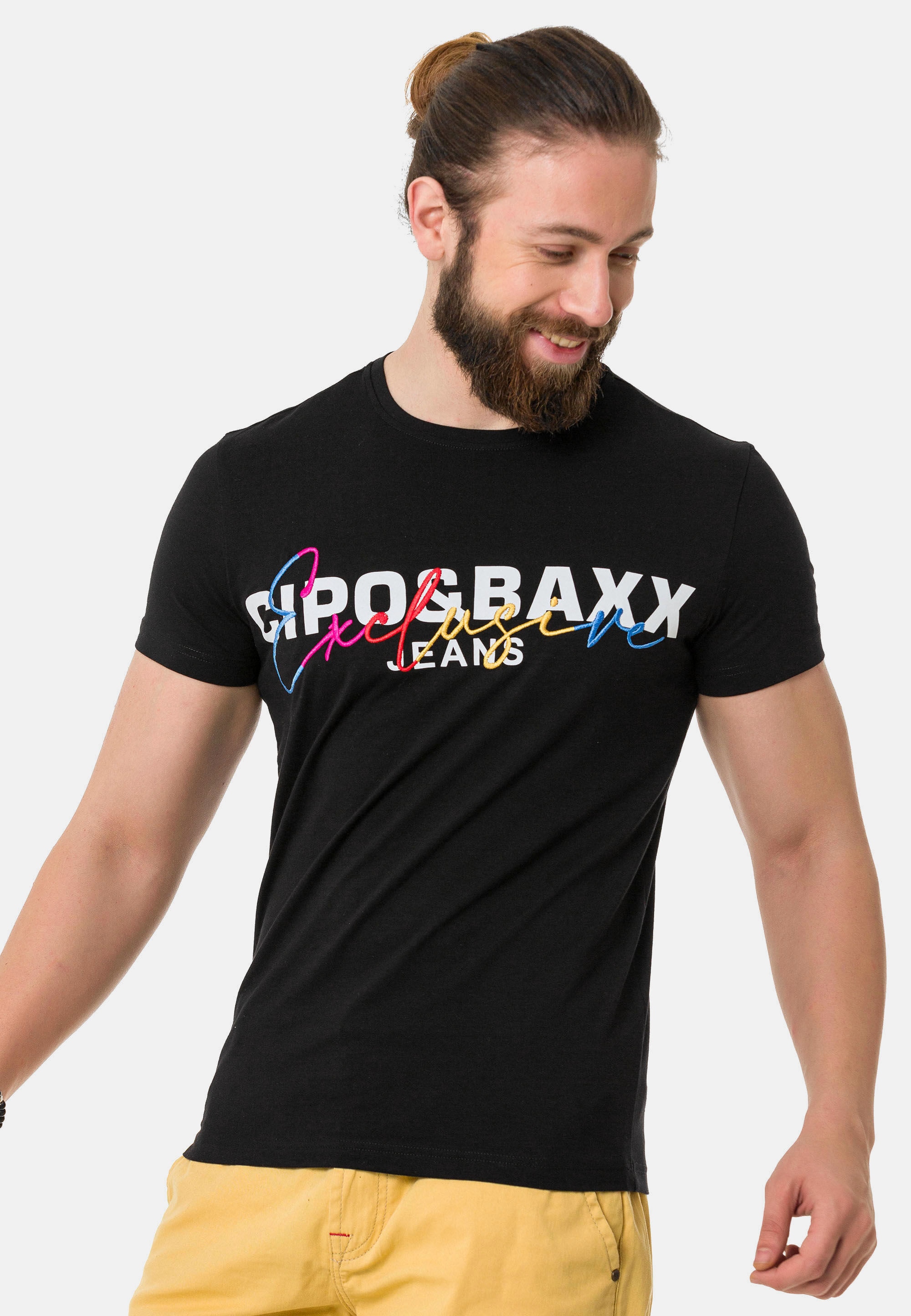 Cipo & Baxx T-Shirt »T-Shirt«, mit Rundhalsausschnitt