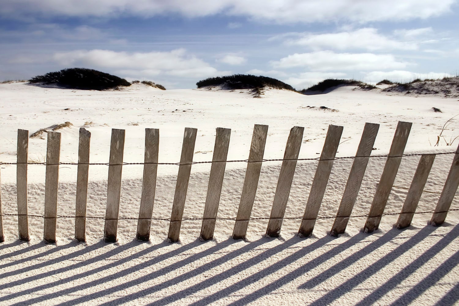 queence Acrylglasbild "Holzzaun im Sand", Strand-Himmel-Düne-Deutschland-Gr günstig online kaufen