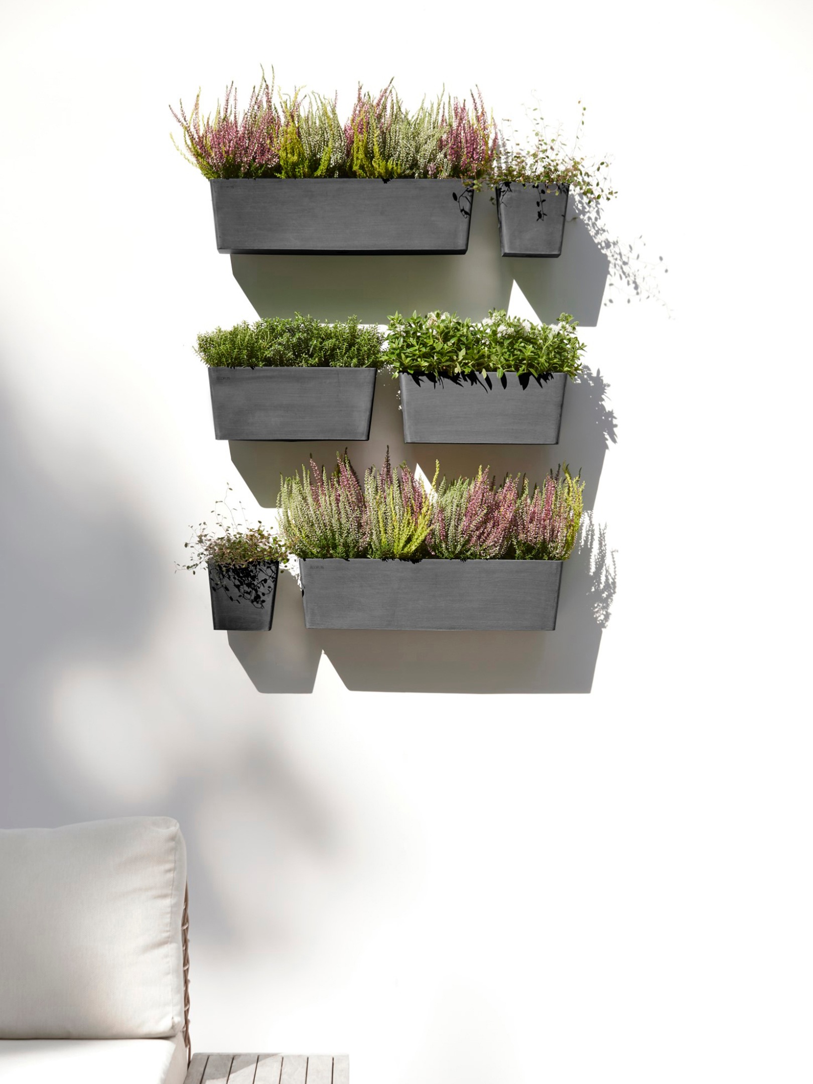ECOPOTS Blumentopf »Manhattan Wall 55 Dunkelgrau«, für innen und außen: frostsicher, bruchsicher und lichtbeständig
