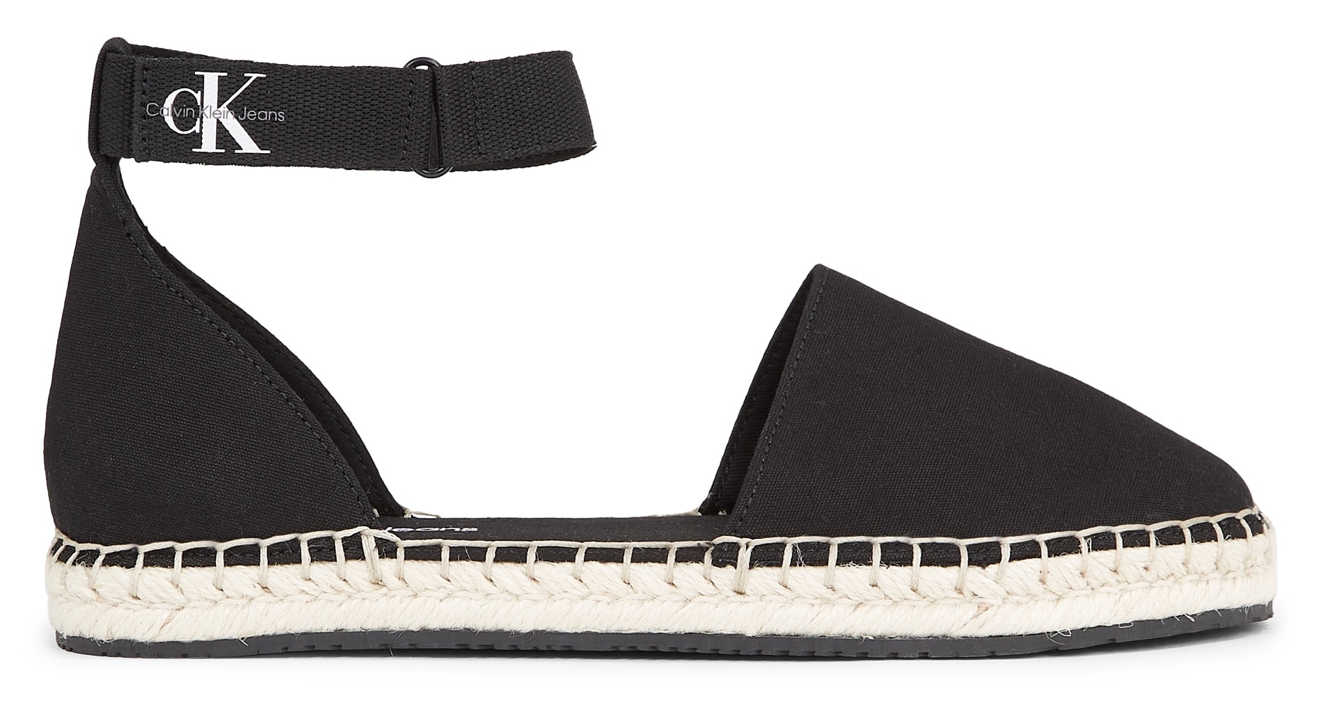 Calvin Klein Jeans Espadrille "EMMA 5C *I", Strandschuh, Sommerschuhe, Sandale mit Klettriemchen und Juteabsatz