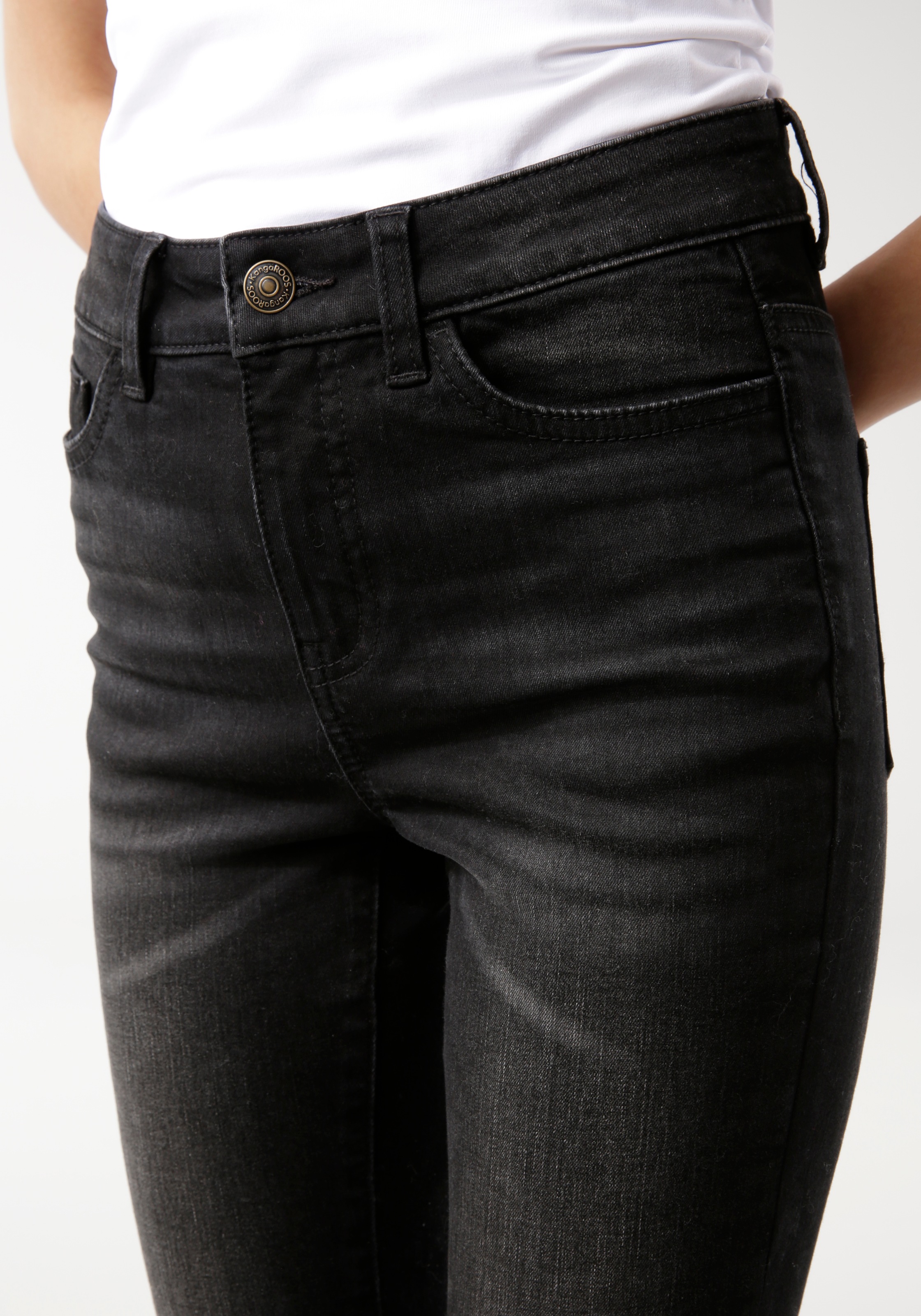 RISE«, KangaROOS mit used-Effekt BAUR HIGH 5-Pocket-Jeans | bestellen online SKINNY »SUPER