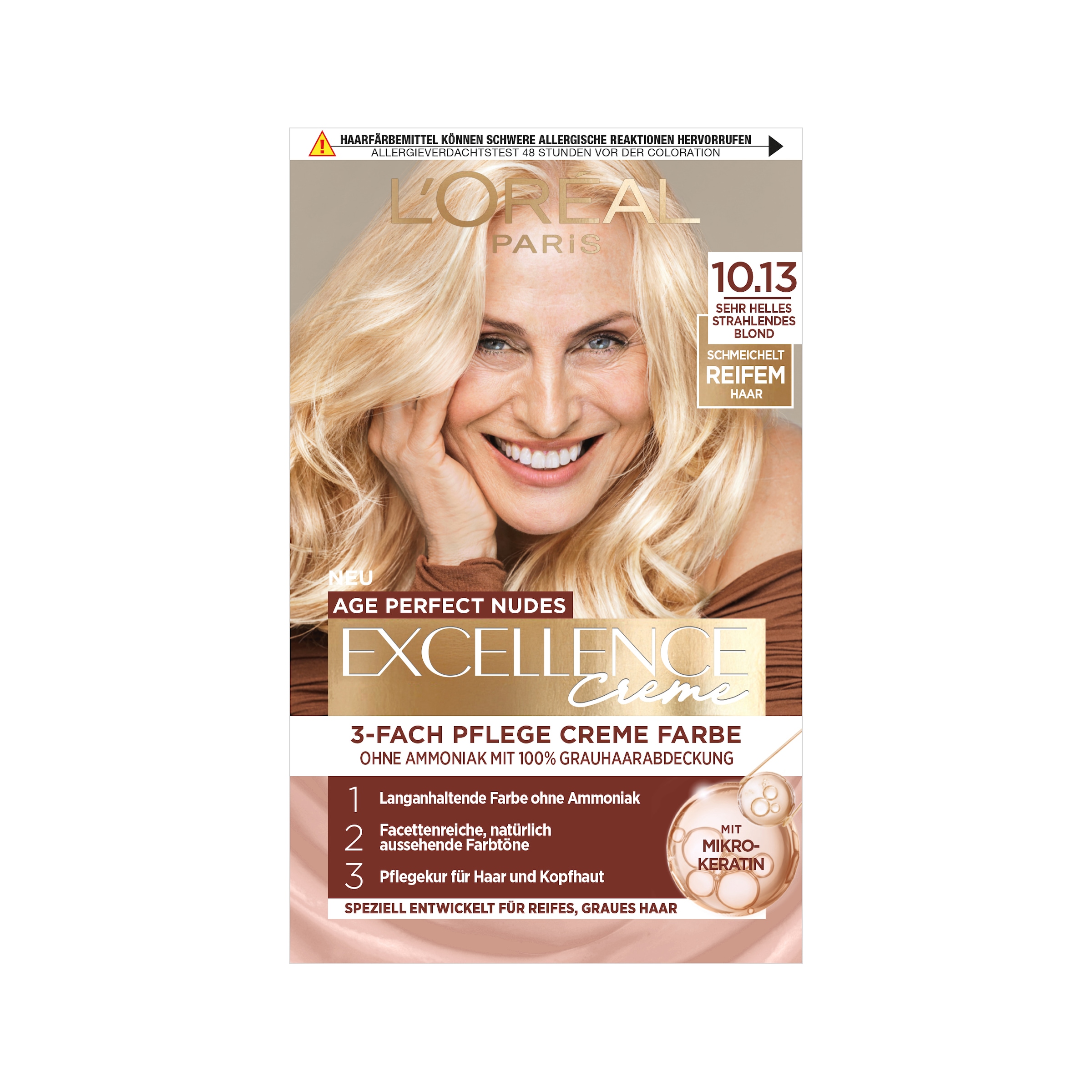 L'ORÉAL PARIS Coloration »EXCELL AP NUDES 9.31 GOLD BLD GER« für graues Haar, mit hydrolysiertem Weizenprotein, große Menge 192 ml