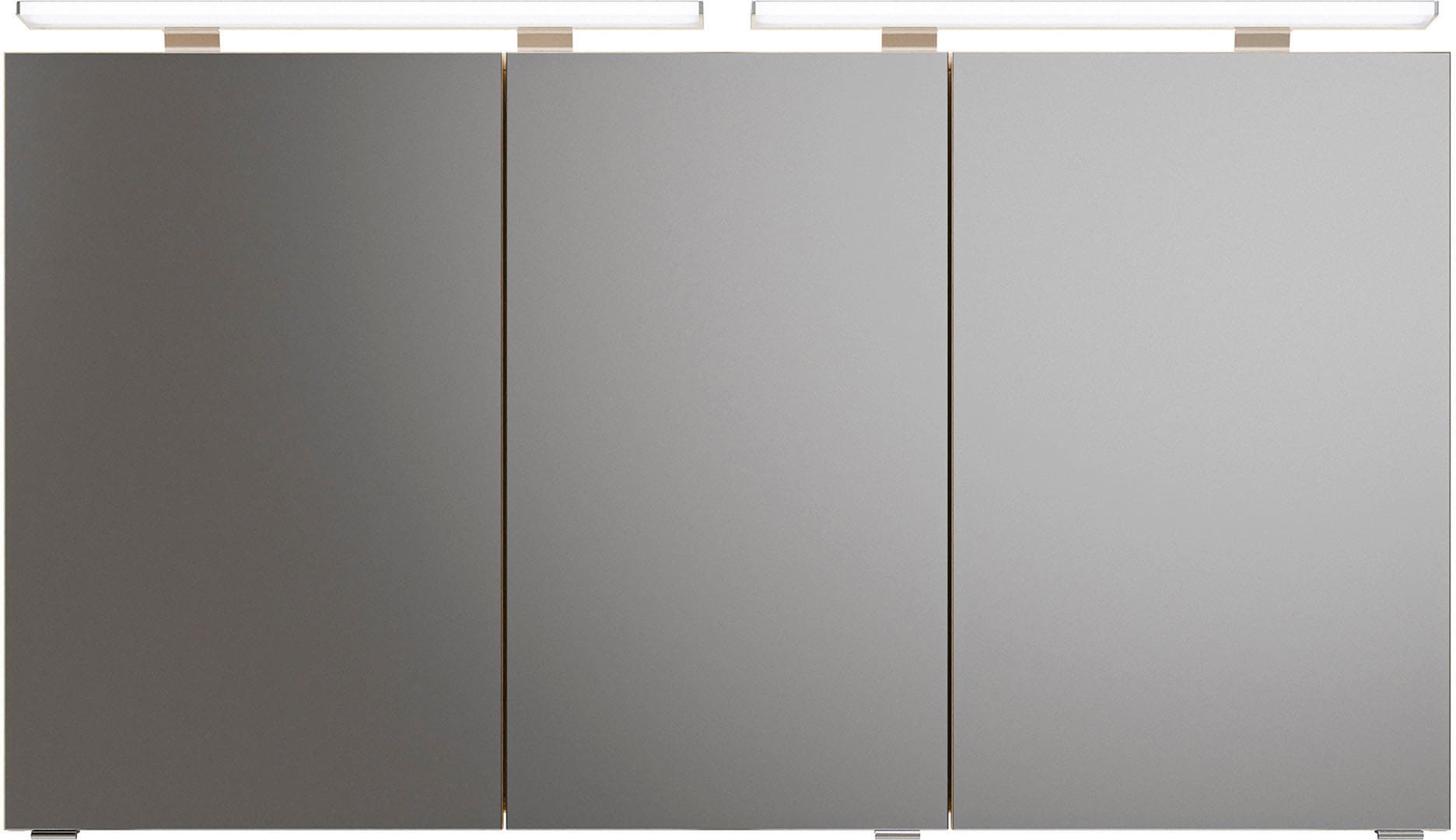 Saphir Badmöbel-Set »Serie 6025 2-teilig Mineralmarmor-Waschtisch mit LED-Spiegelschrank«, (2 St.), Waschplatz 132cm breit, 4 Schubladen, 2 Spiegel-Türen, inkl Türdämpfer
