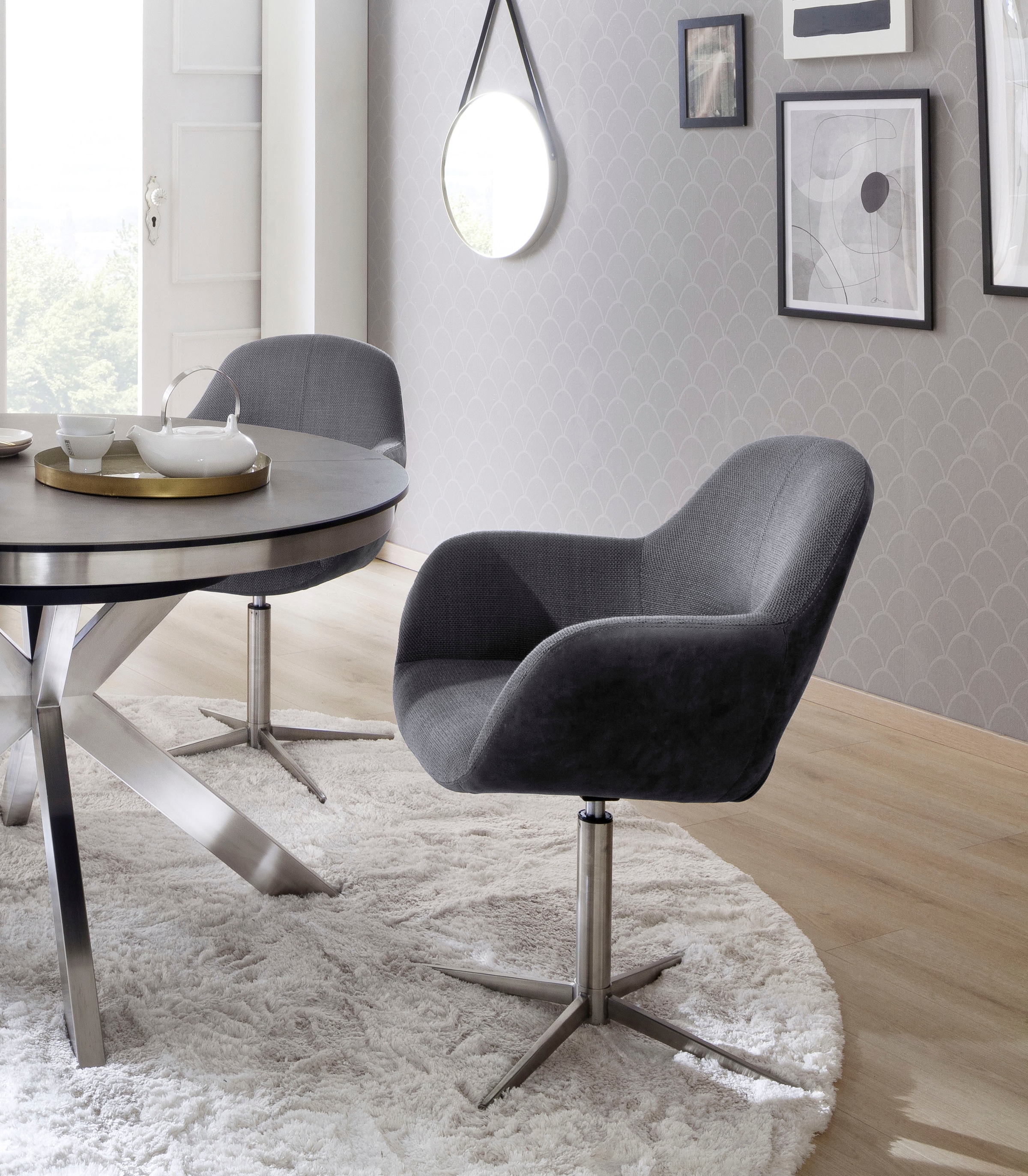 2 St., Stuhl BAUR furniture Esszimmerstuhl mit (Set), bestellen | »Melrose«, 360°drehbar MCA Nivellierung