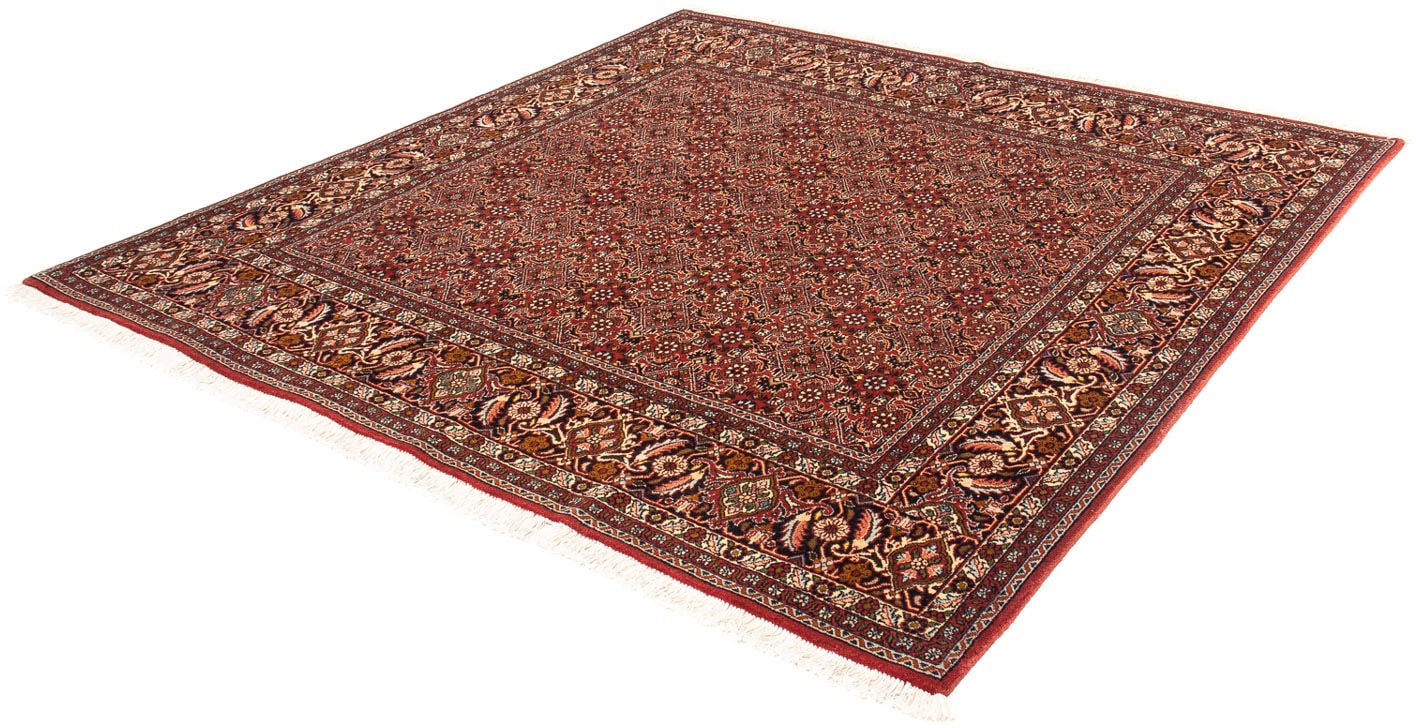 morgenland Orientteppich "Perser - Bidjar quadratisch - 197 x 190 cm - hellrot", quadratisch, 15 mm Höhe, Wohnzimmer, Ha