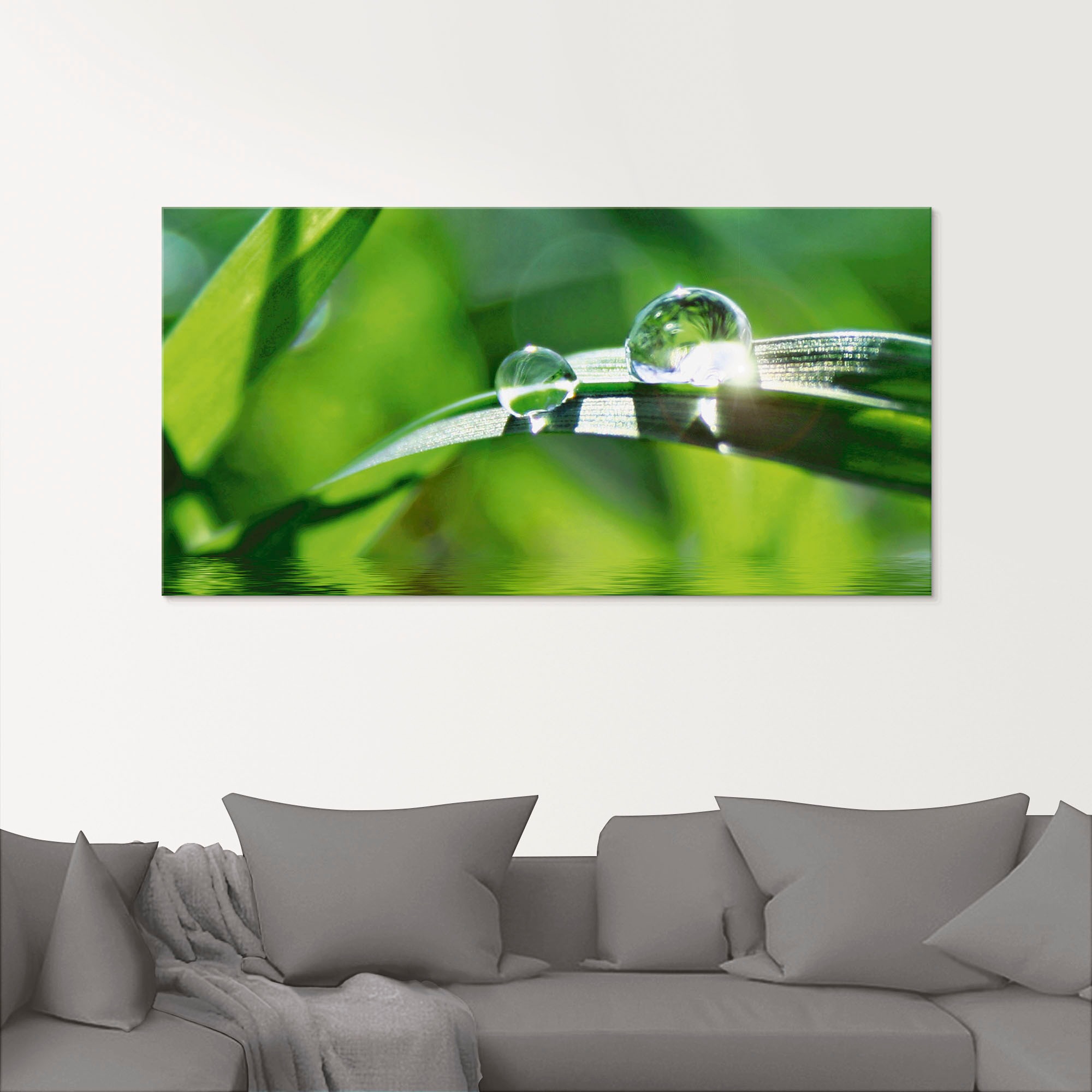 Artland Glasbild "Grüner Hintergrund mit Gras" Gräser 1 Stk. tlg. in versch günstig online kaufen