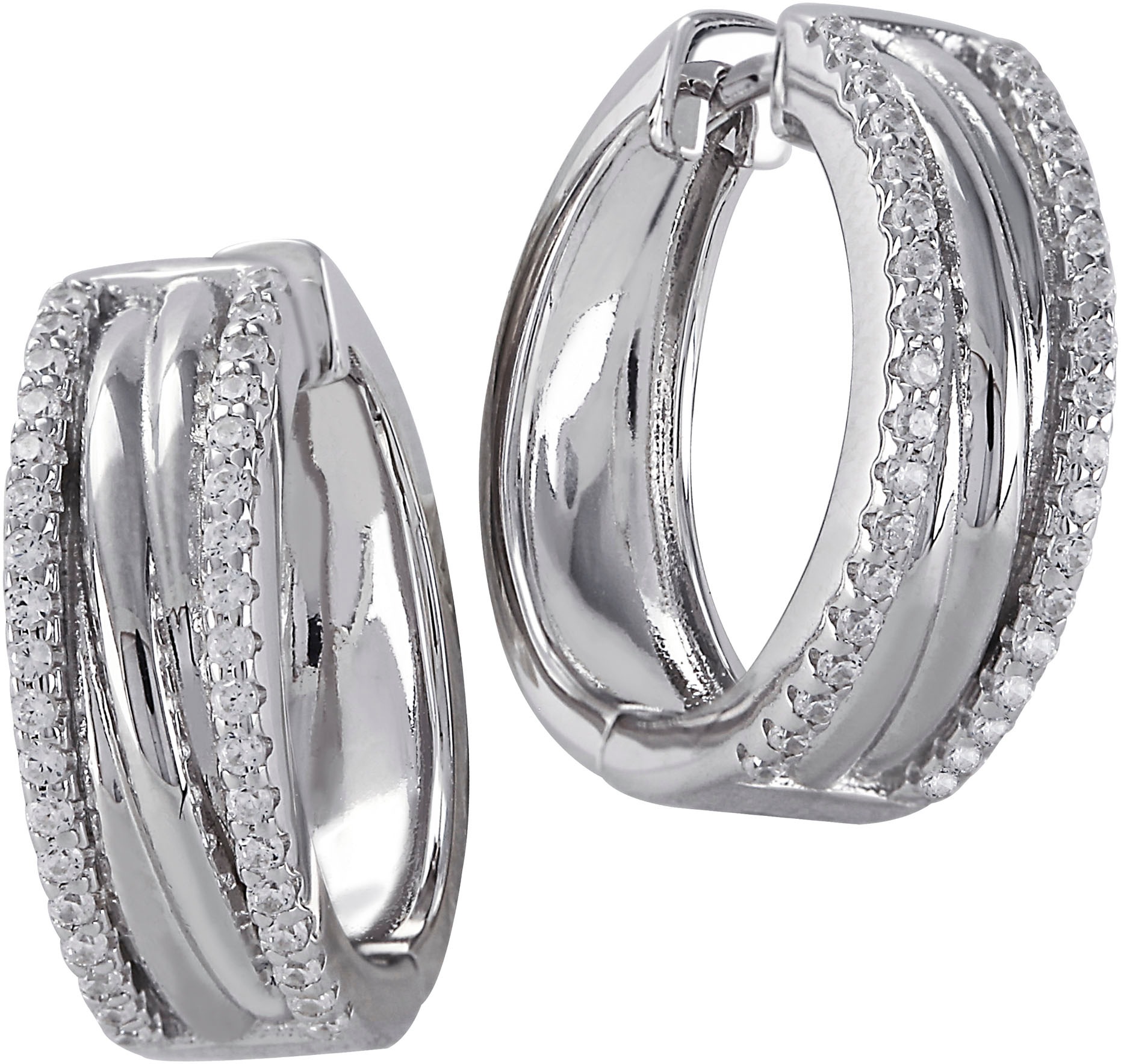 Firetti Paar Creolen »Schmuck Geschenk Silber 925 Ohrschmuck Ohrringe«, mit Zirkonia (synth.)