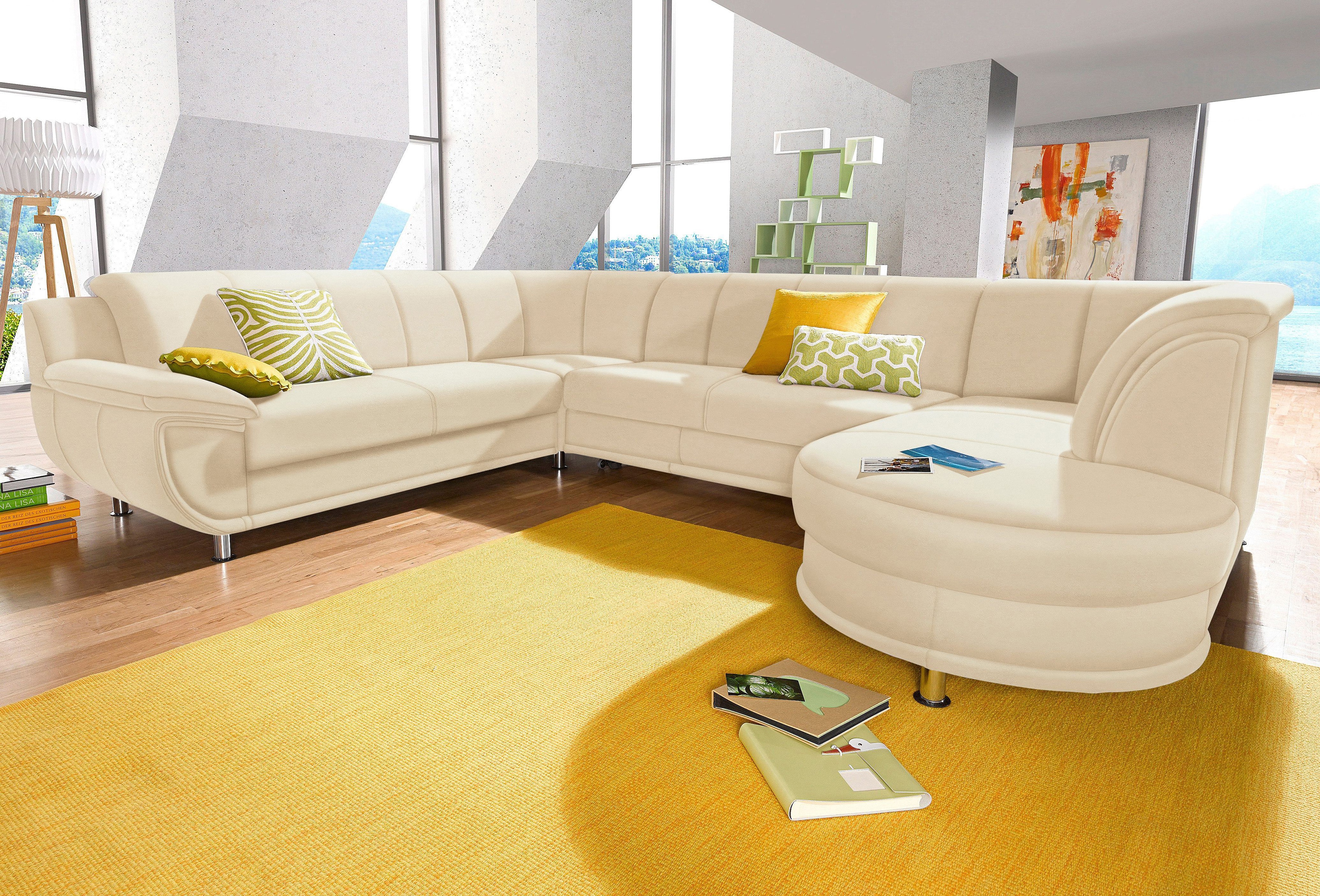 TRENDMANUFAKTUR Wohnlandschaft "Rondo, wahlweine mit Federkern, Breite 320cm, U-Form" inkl.Federkern, ohne Bettfunktion