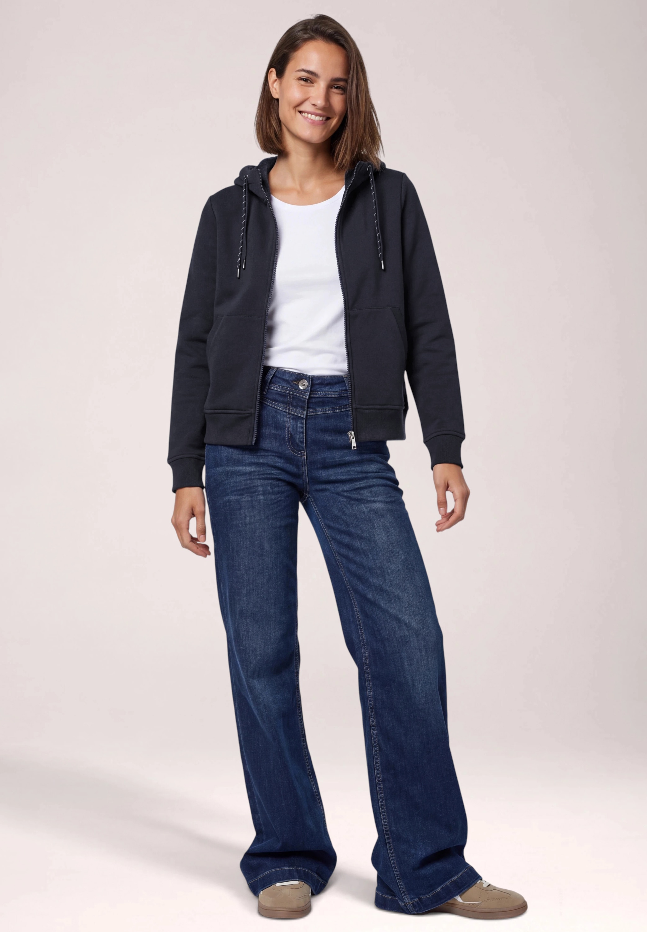Cecil Sweatjacke in Unifarbe