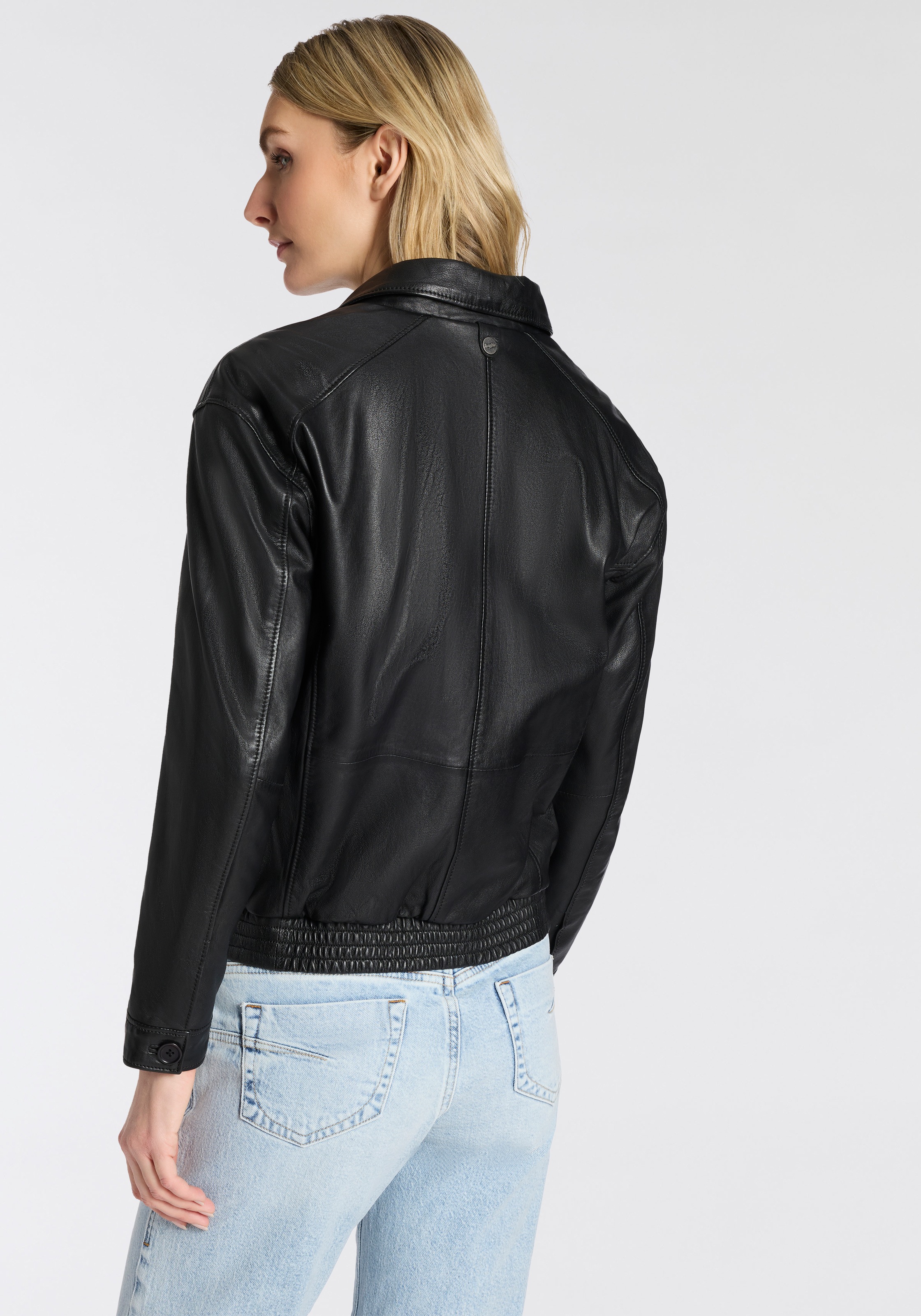 Mauritius Lederjacke "MWTylli OS OT" Bomberjacke mit Elastikbund günstig online kaufen