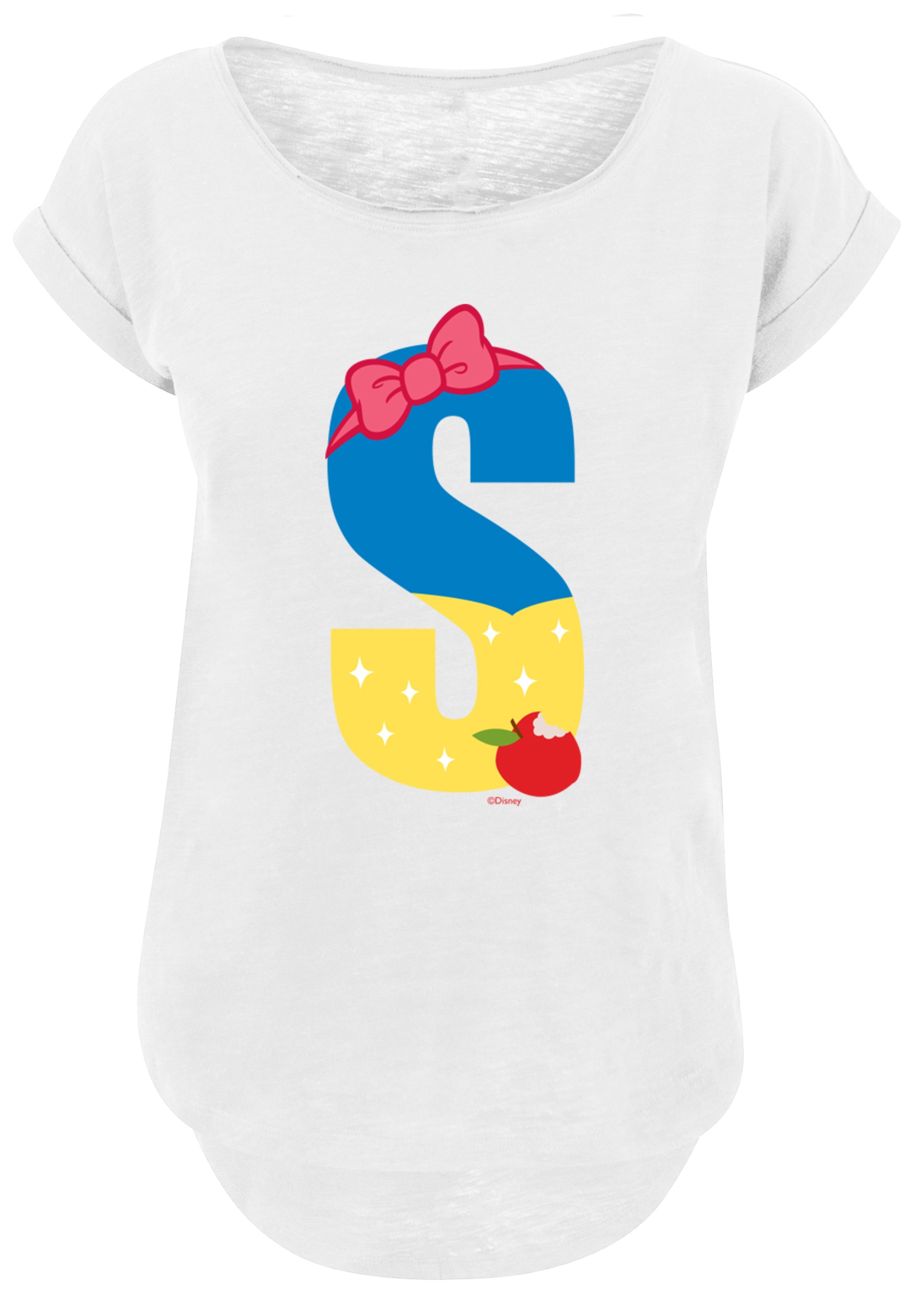 F4NT4STIC T-Shirt »Disney Alphabet S Is For Snow White Schneewittchen«, Print
