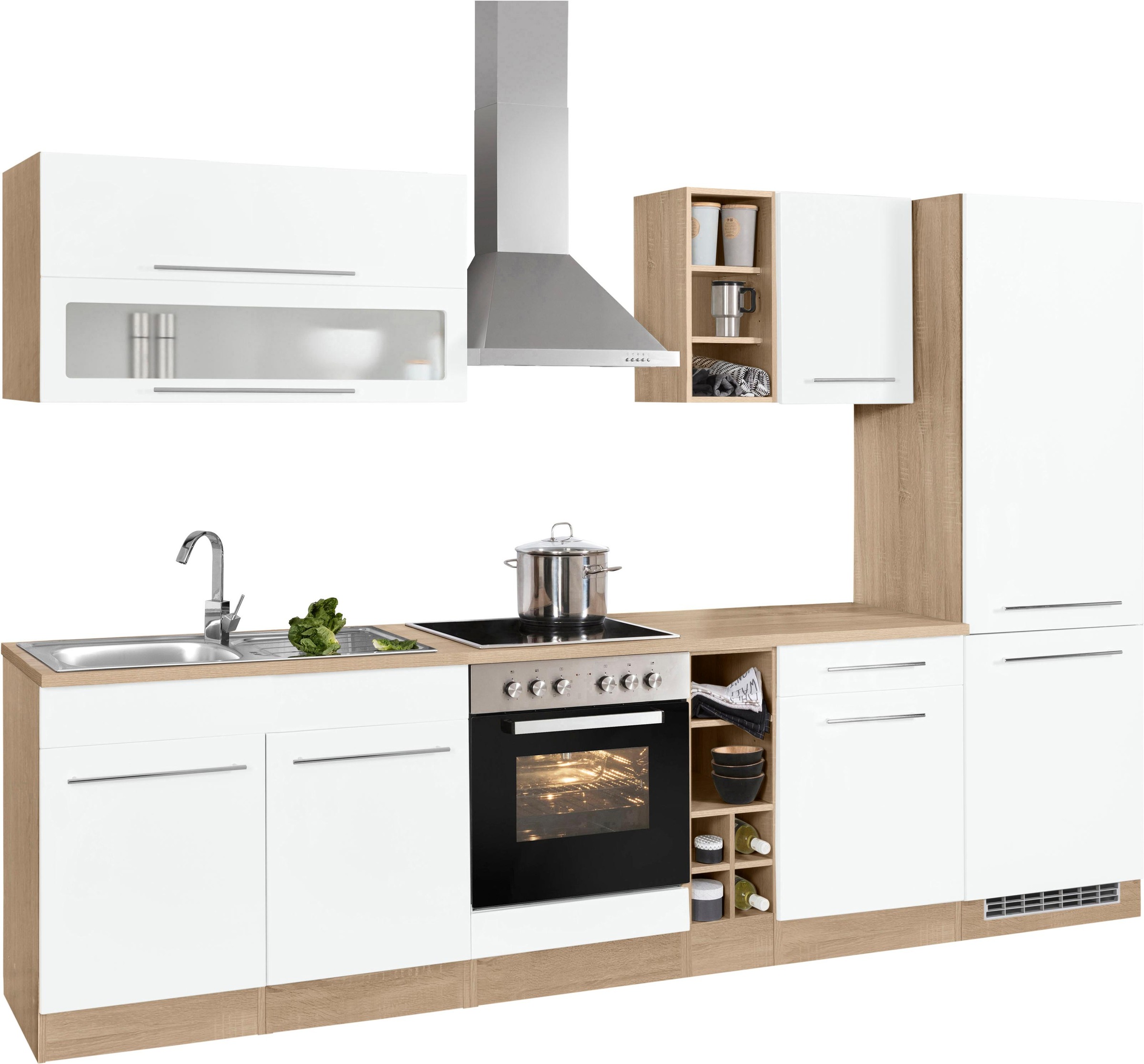 KOCHSTATION Küchenzeile »KS-Eton« ohne E-Geräte, Breite 300 cm