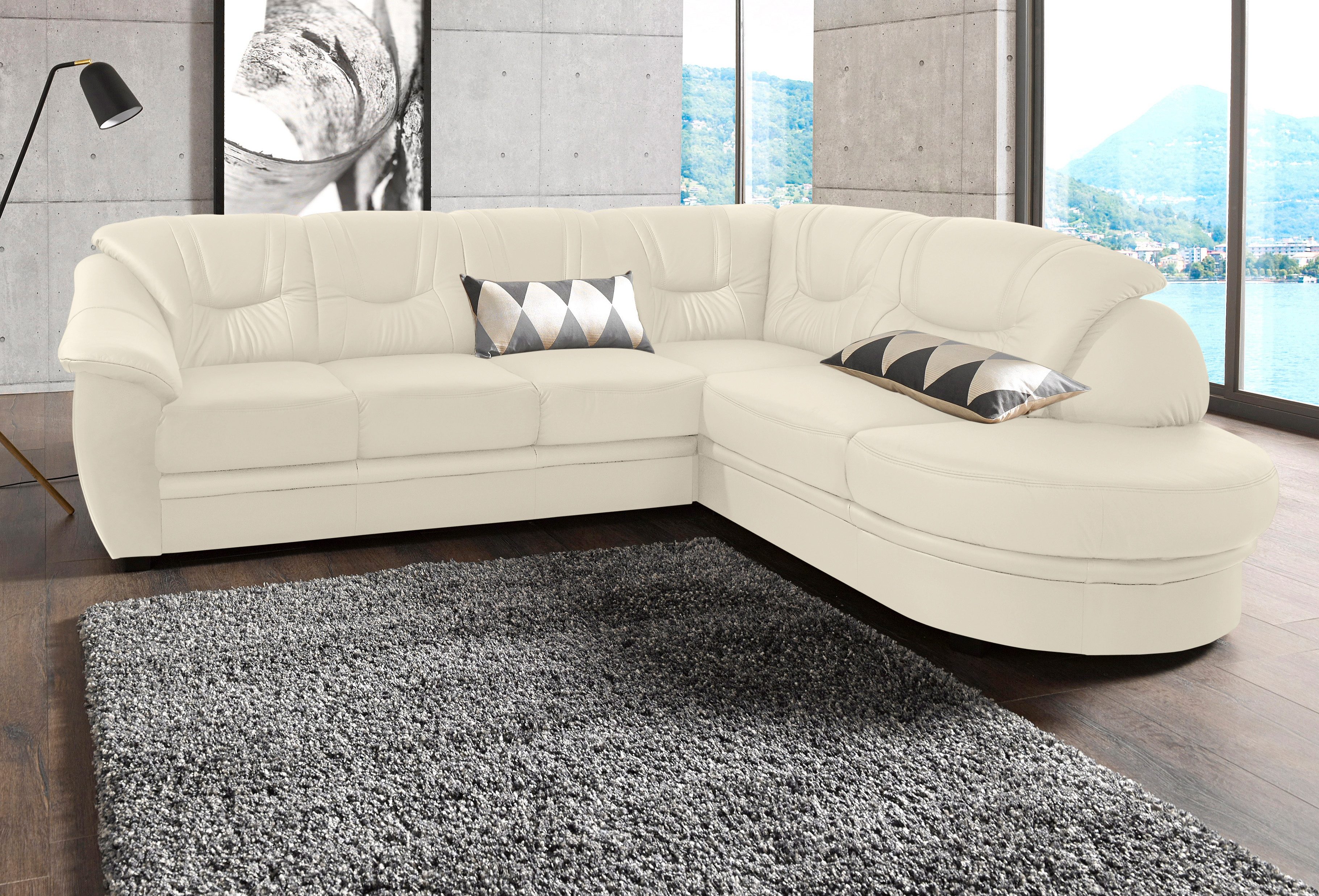 sit&more Ecksofa "Savona L-Form, B: 267 cm, Couch mit Federkern, Komfortsitzhöhe 46 cm" optional mit Schlaffunktion