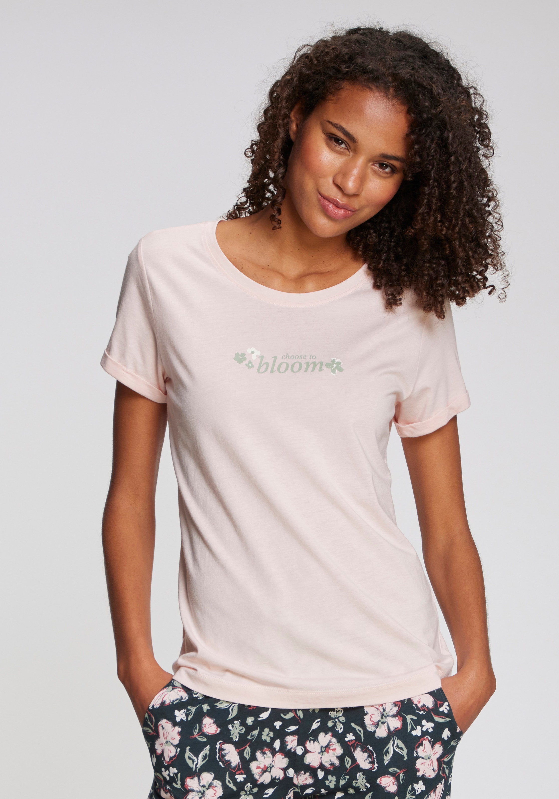 s.Oliver Pyjamaoberteil, Mit kleinem Frontprint günstig online kaufen