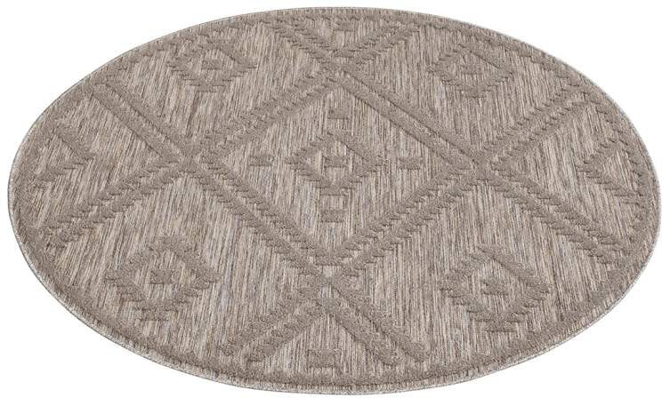Carpet City Kilimas »In-& Lauko kilimas Santorini 454 3D-Effekt Raute-Optik« ovali 5 mm aukštis Wetterfest & UV-beständig dėl terasa Balkon Küche Flur