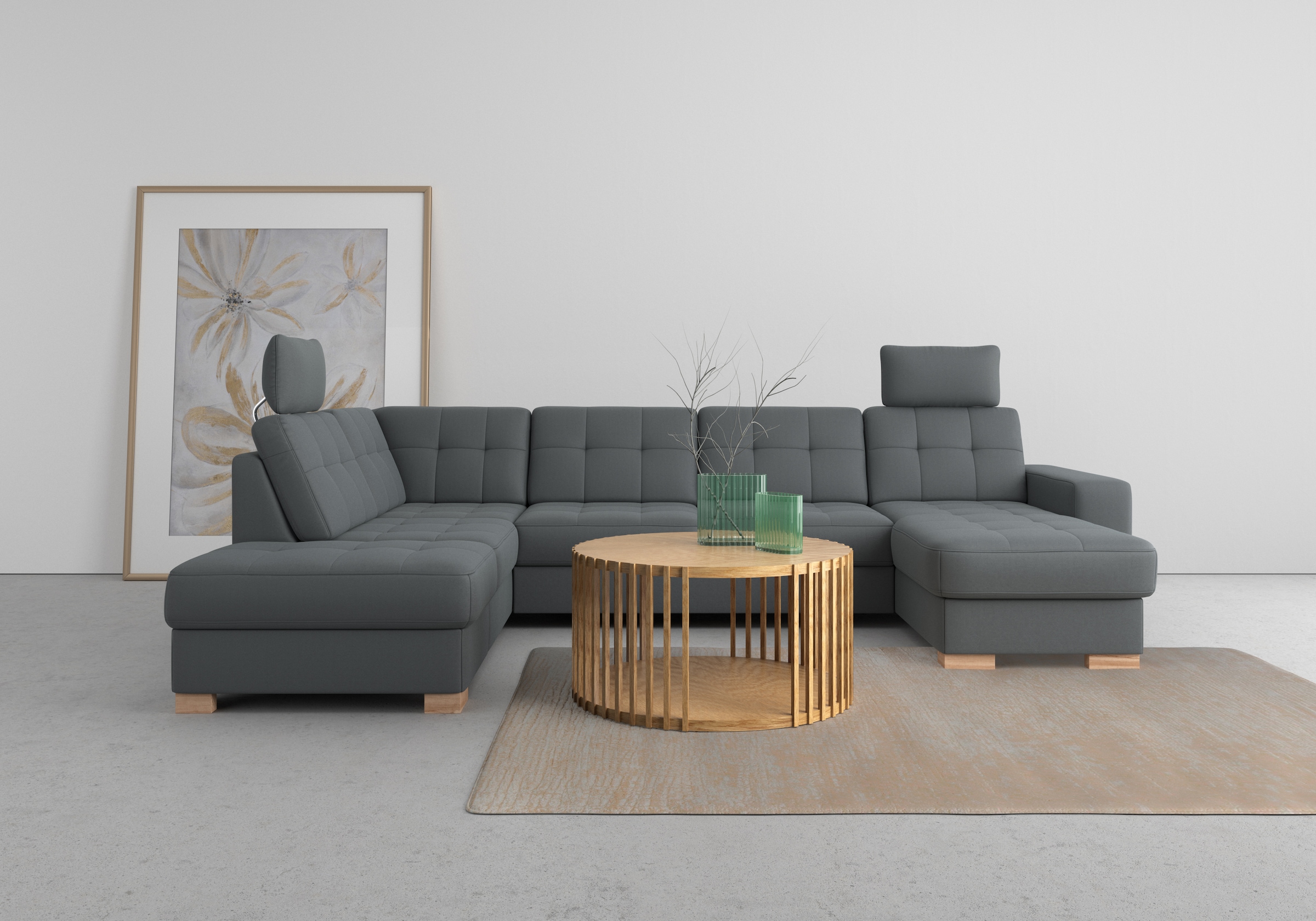 sit&more Wohnlandschaft "Quincy U-Form" wahlweise mit Schlaffunktion und Bettkasten