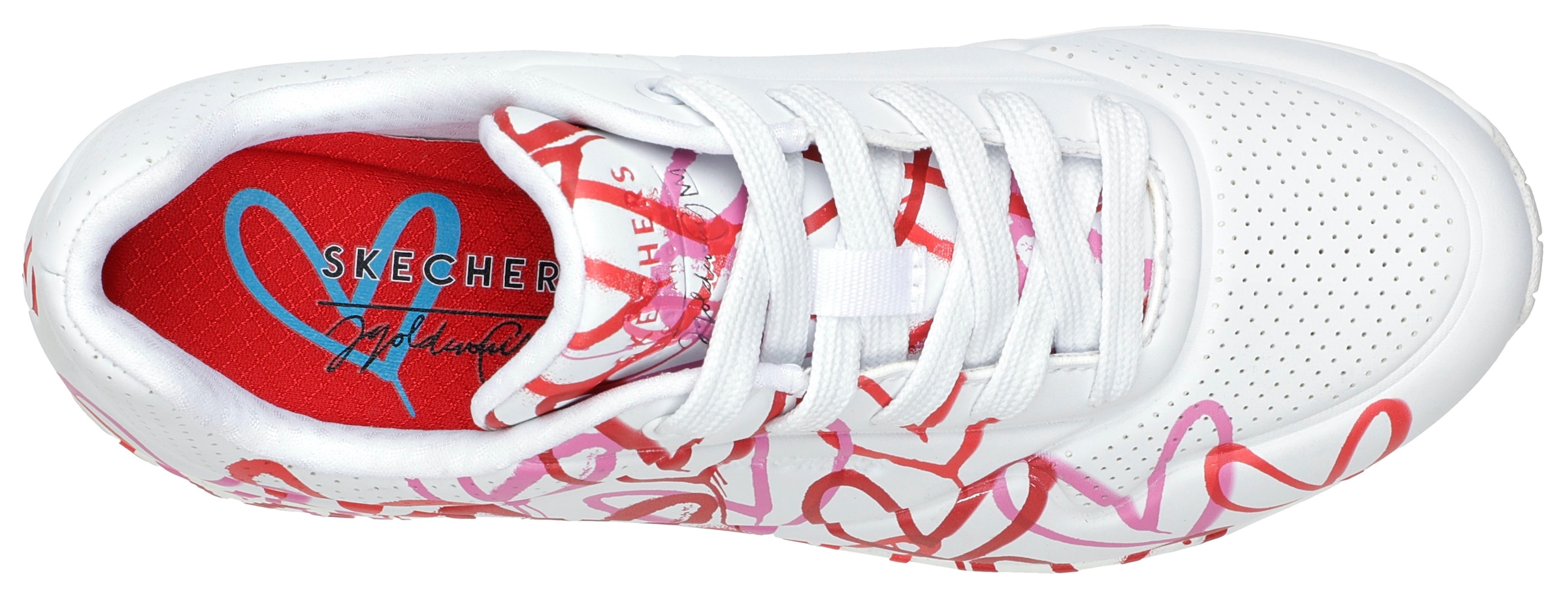 Skechers Wedgesneaker »UNO-SPREAD THE LOVE«, mit auffälligem Graffiti-Print, Freizeitschuh, Halbschuh, Schnürschuh