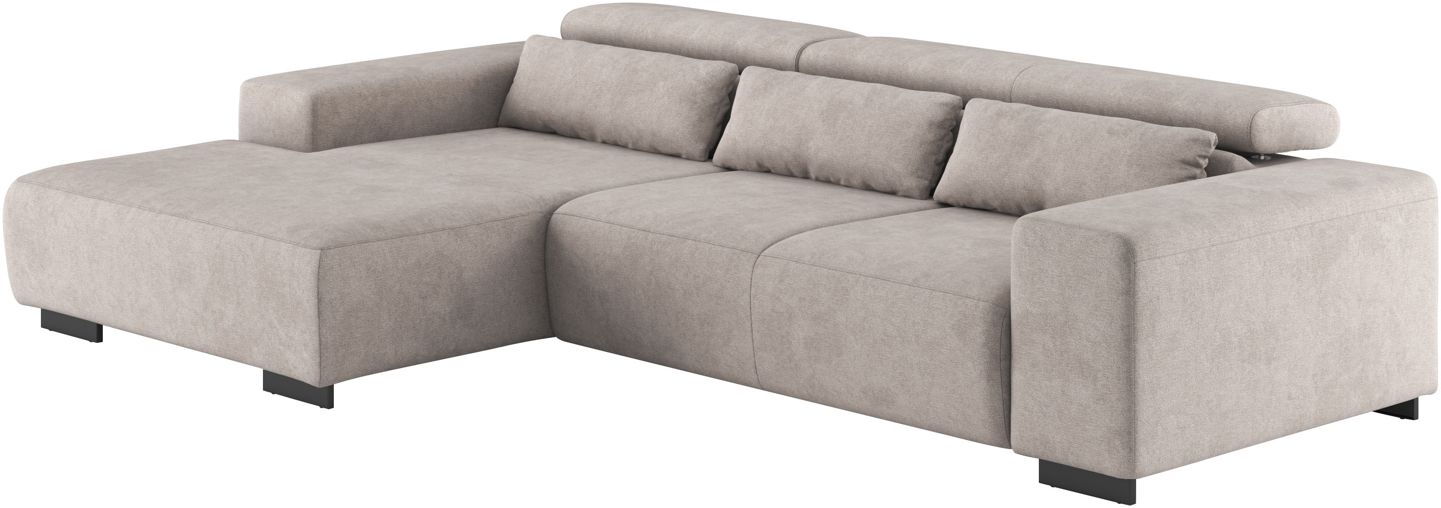 Thumbnail - COTTA Ecksofa "Side L-Form, mit Kopfteilverstellung & 3 Nierenkissen" optional motorische Sitztiefenverstellung