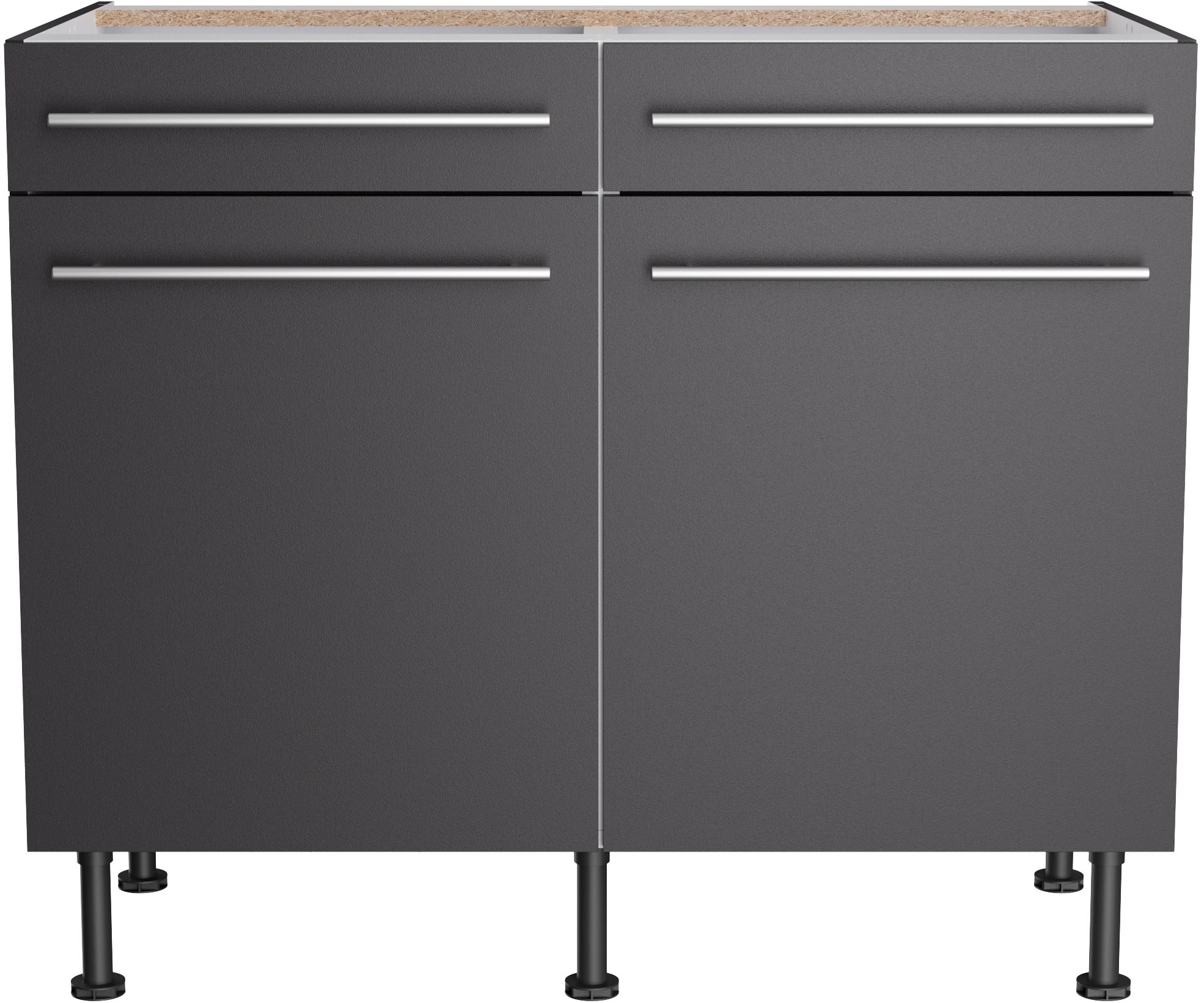 KOCHSTATION Unterschrank »KS-Bern2« Breite 100 cm, 2 Türen, 2 Schubkästen, 1 Einlegeboden